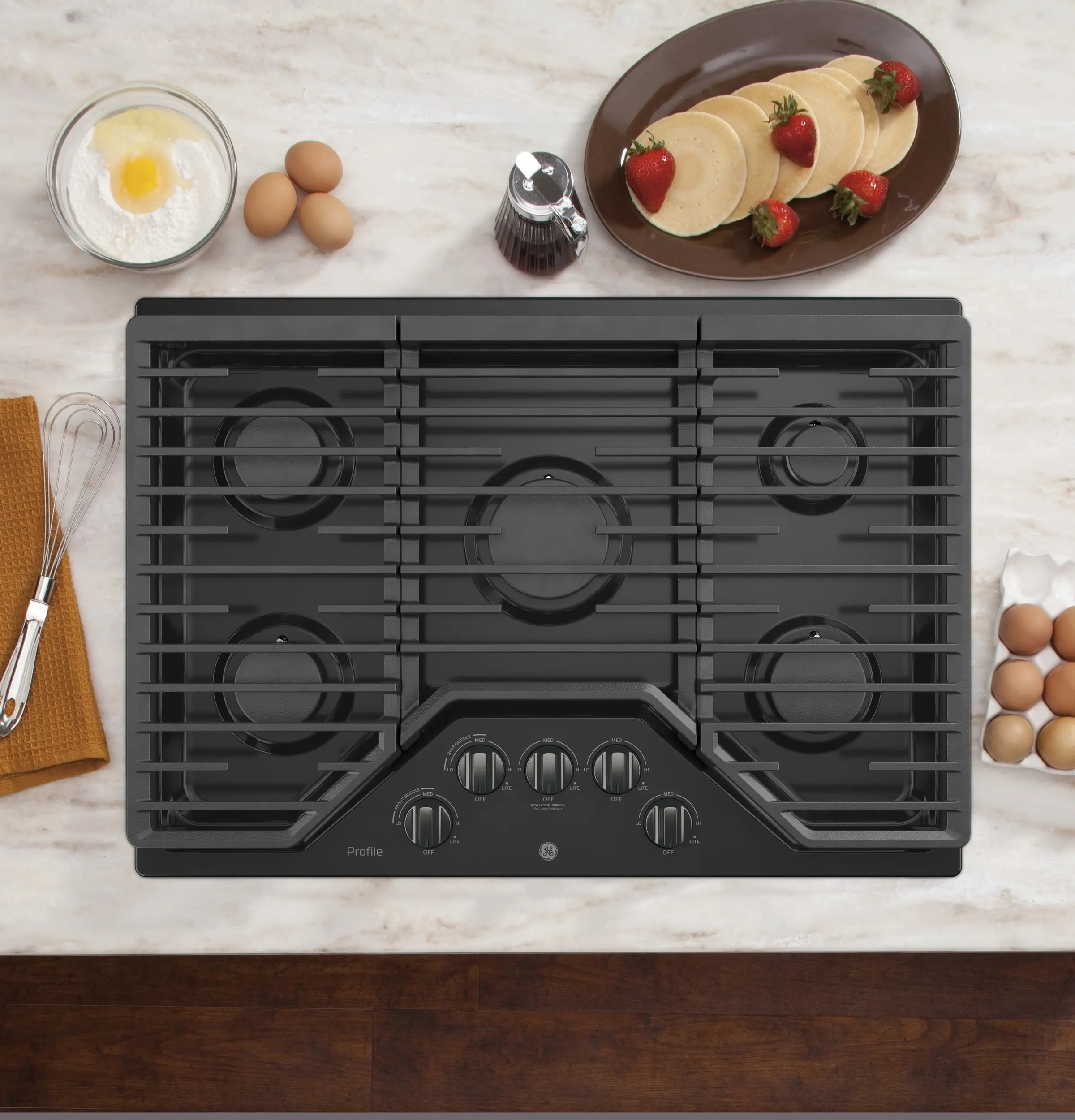 GE PGP7030BMTS Black Stainless