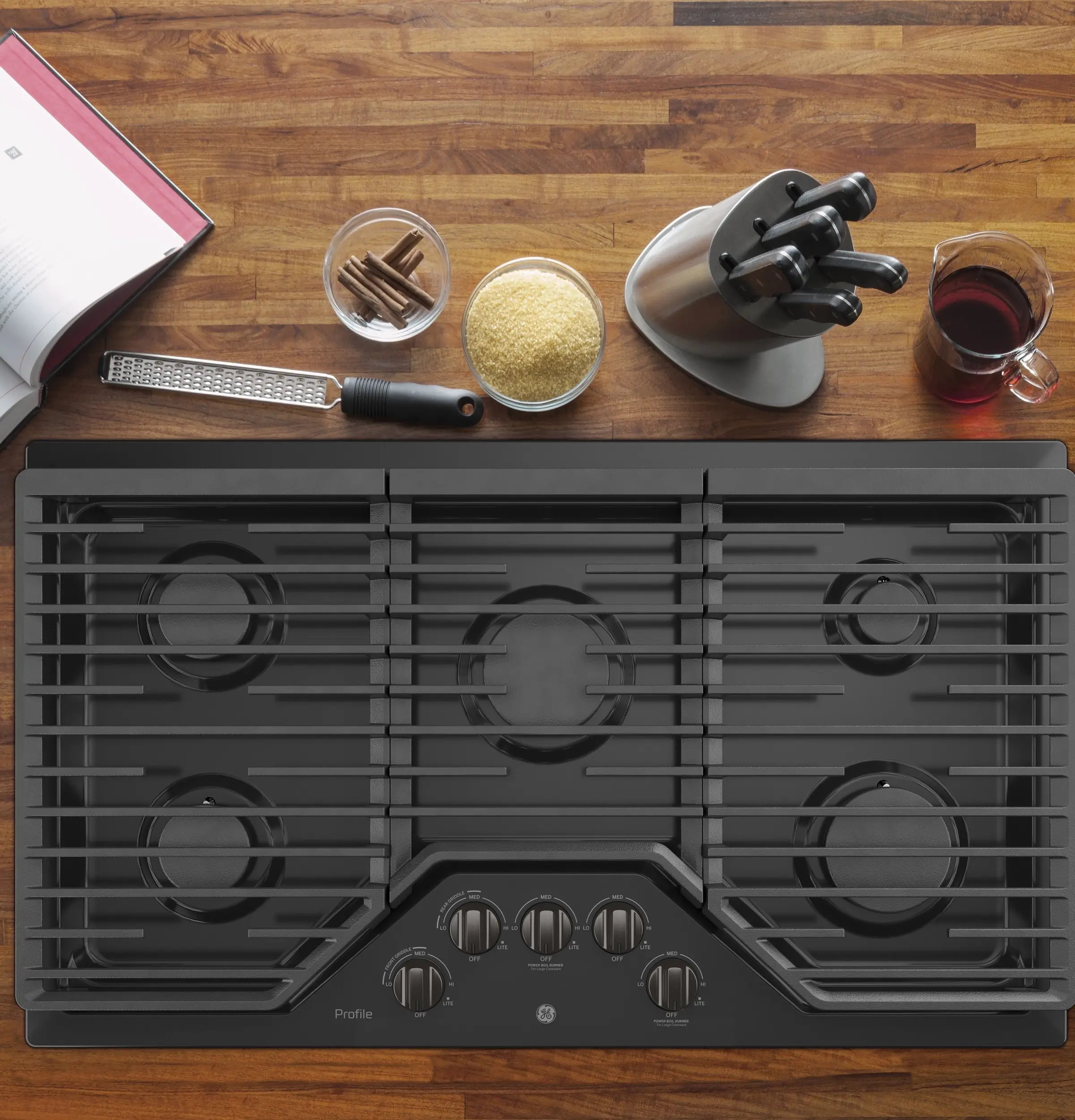 GE PGP7036BMTS Black Stainless