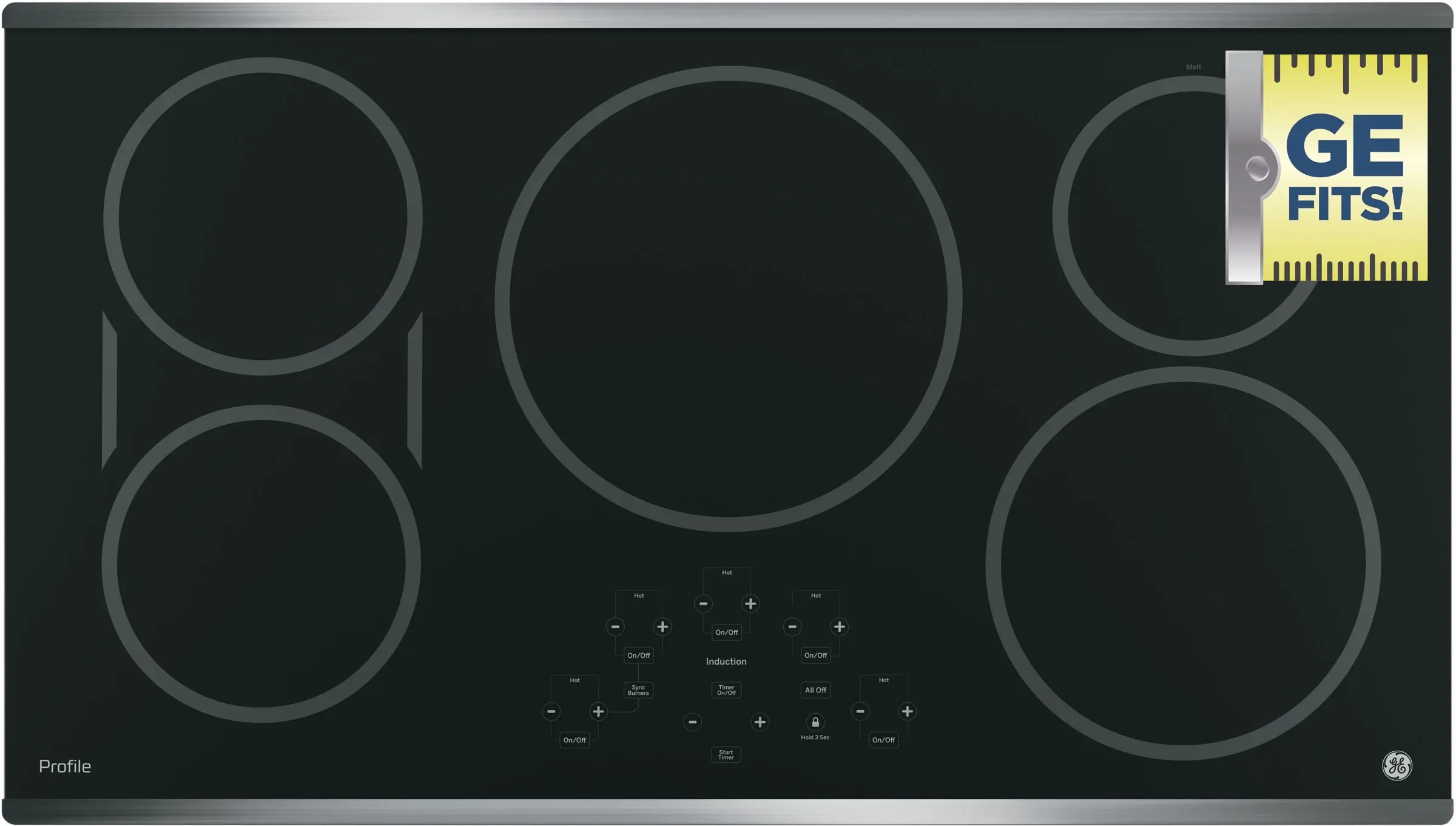 GE PHP9036SJSS Stainless Steel On Black