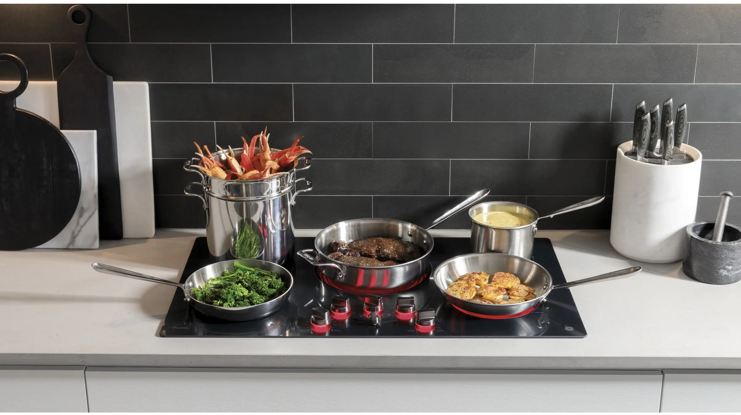 GE PP7036BMTS Black Stainless Steel