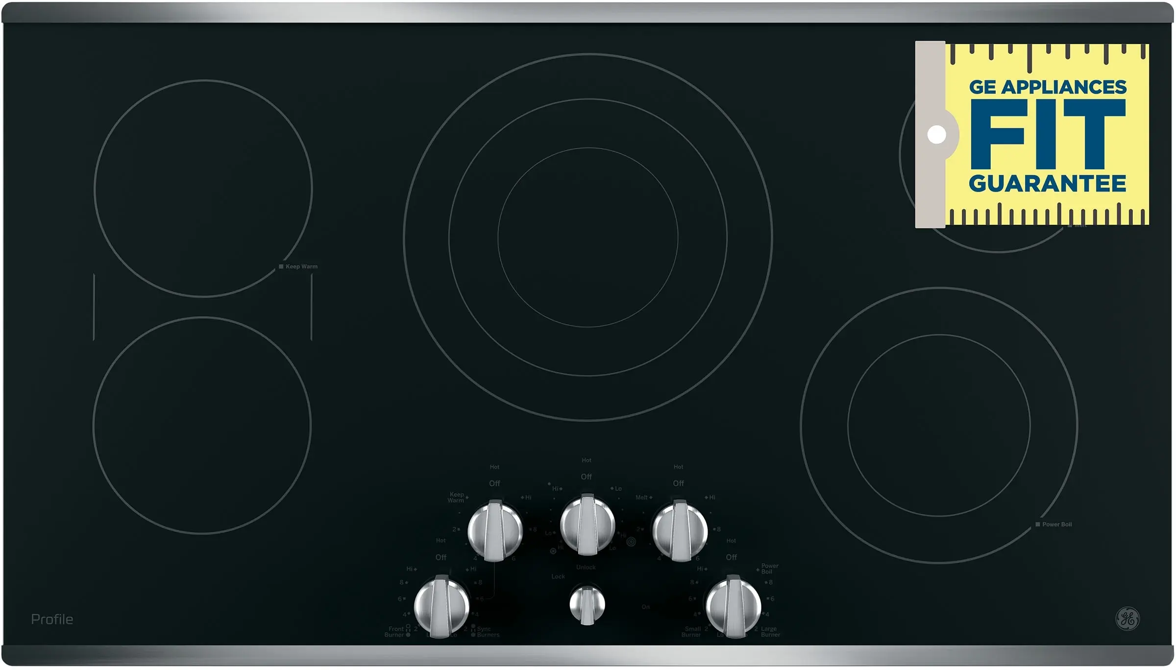 GE PP7036SJSS Stainless Steel On Black