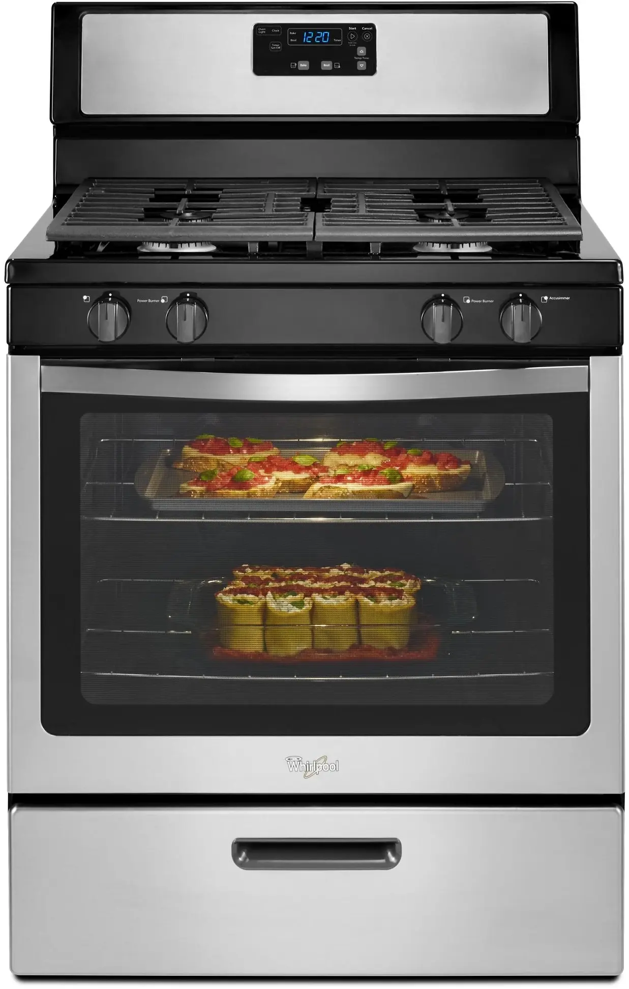 Whirlpool WFG320M0BS Black on Stainless Steel
