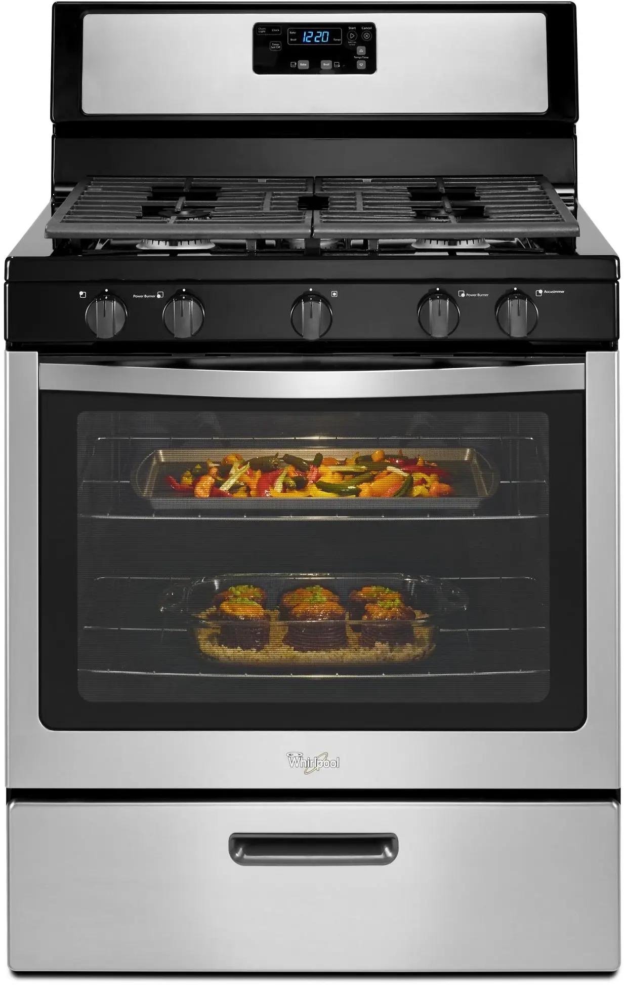 Whirlpool WFG505M0BS Black On Stainless Steel