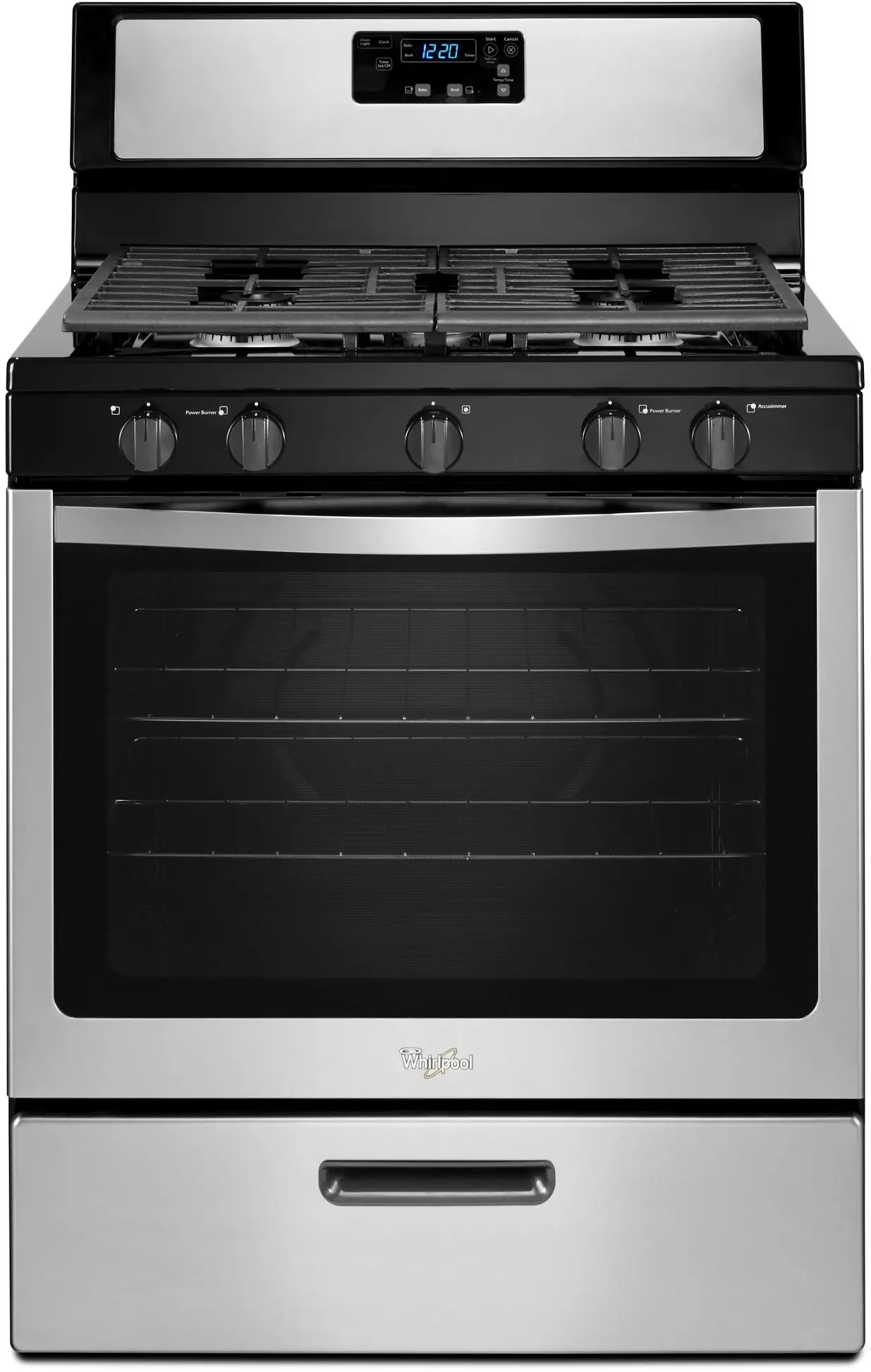 Whirlpool WFG505M0BS Black On Stainless Steel