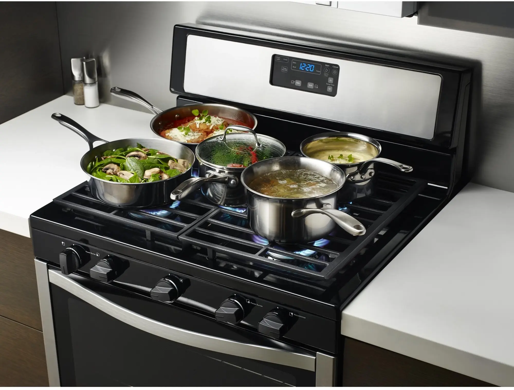 Whirlpool WFG505M0BS Black On Stainless Steel