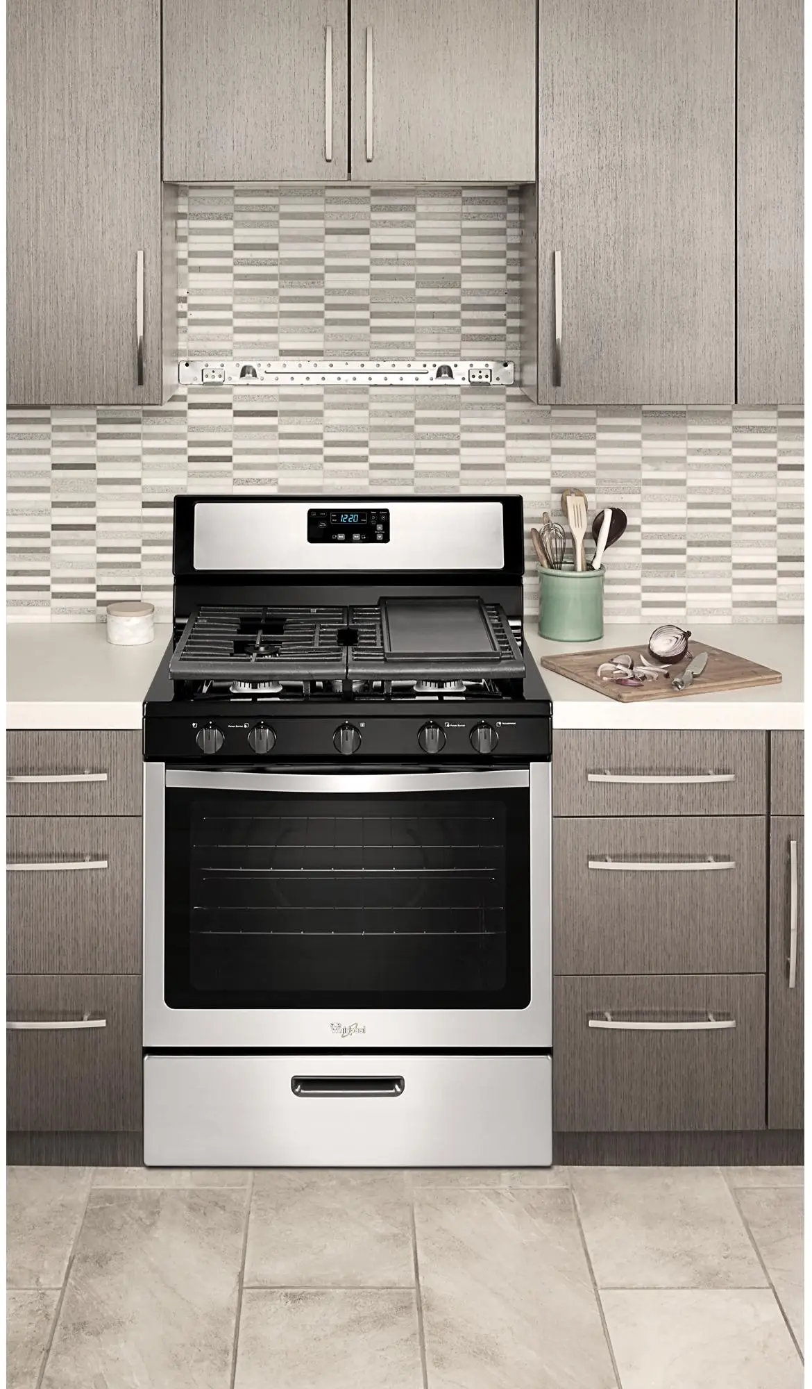Whirlpool WFG505M0BS Black On Stainless Steel