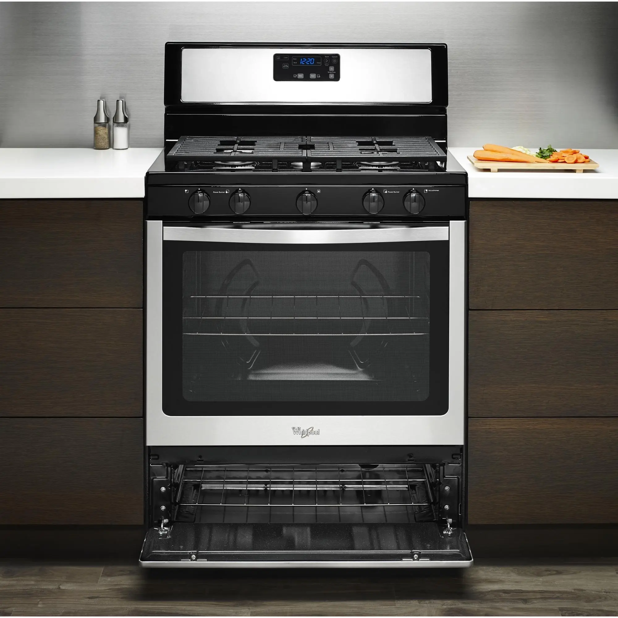 Whirlpool WFG505M0BS Black On Stainless Steel