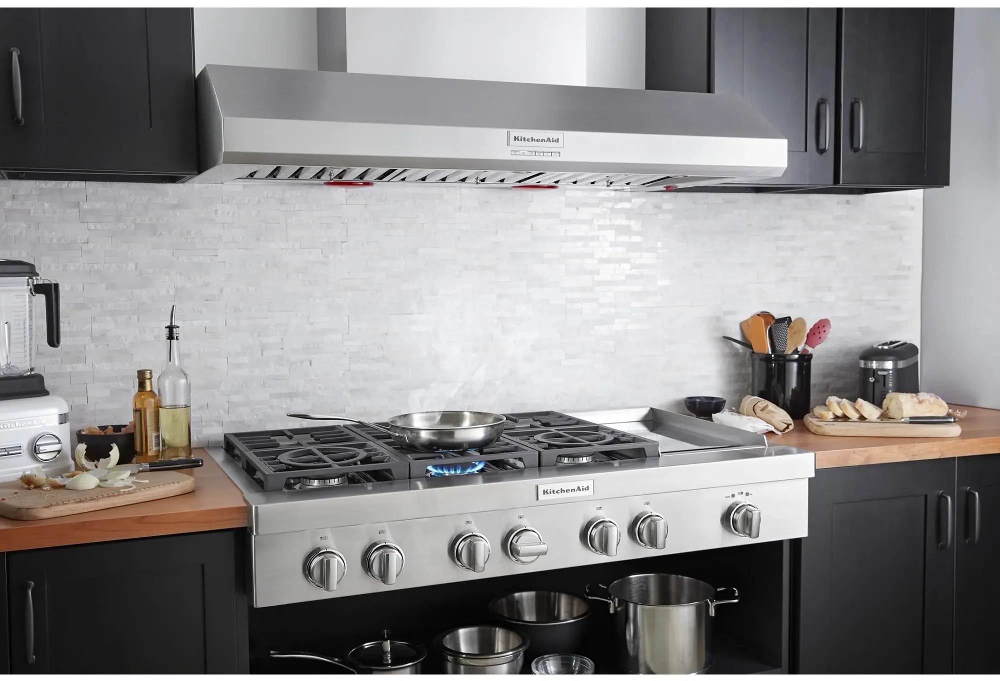 KitchenAid KCGC558JSS 48 Inch Commercial-Style Gas Rangetop