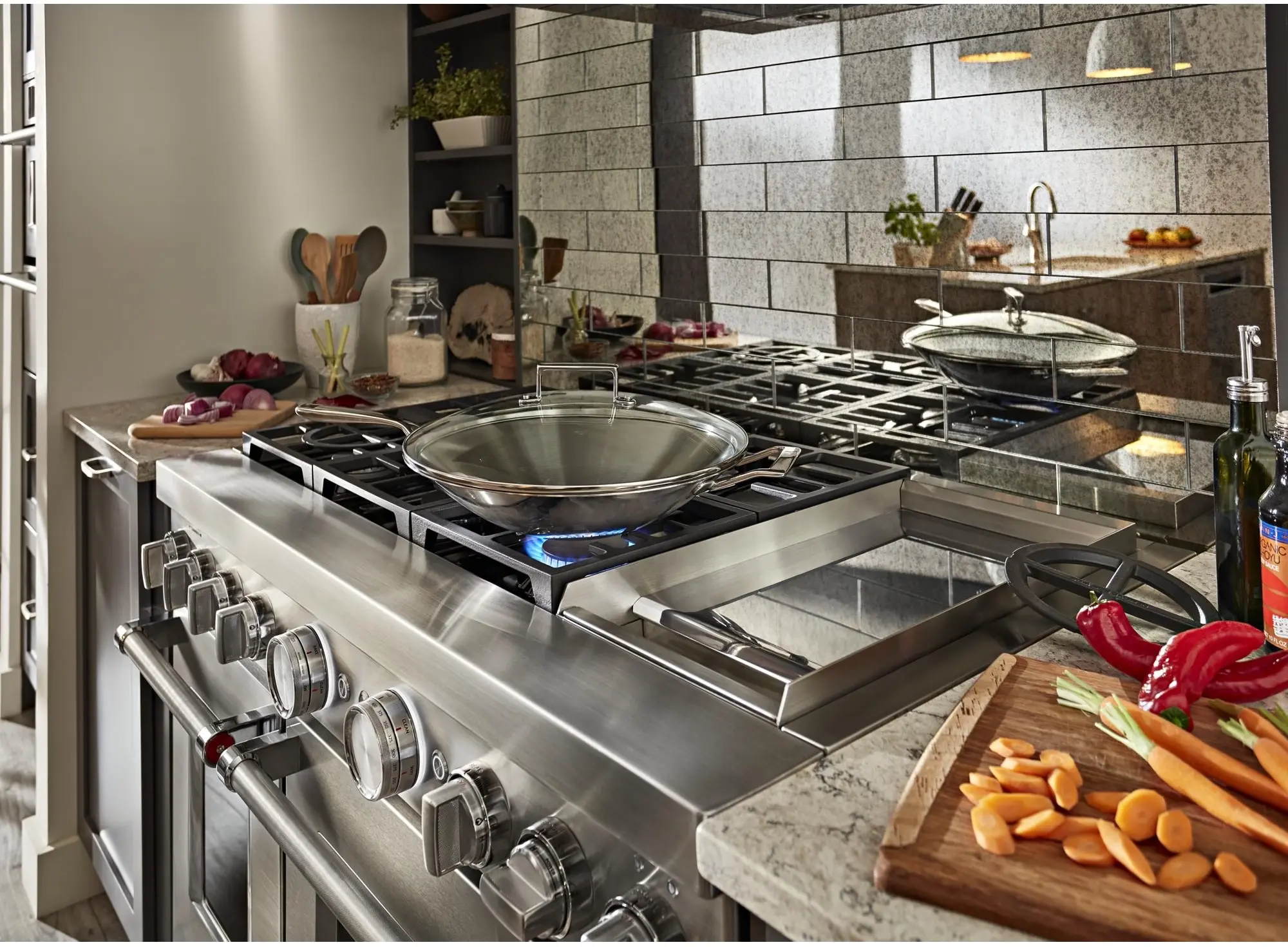 KitchenAid KFDC558JSS 48 Freestanding Dual Fuel Smart Range