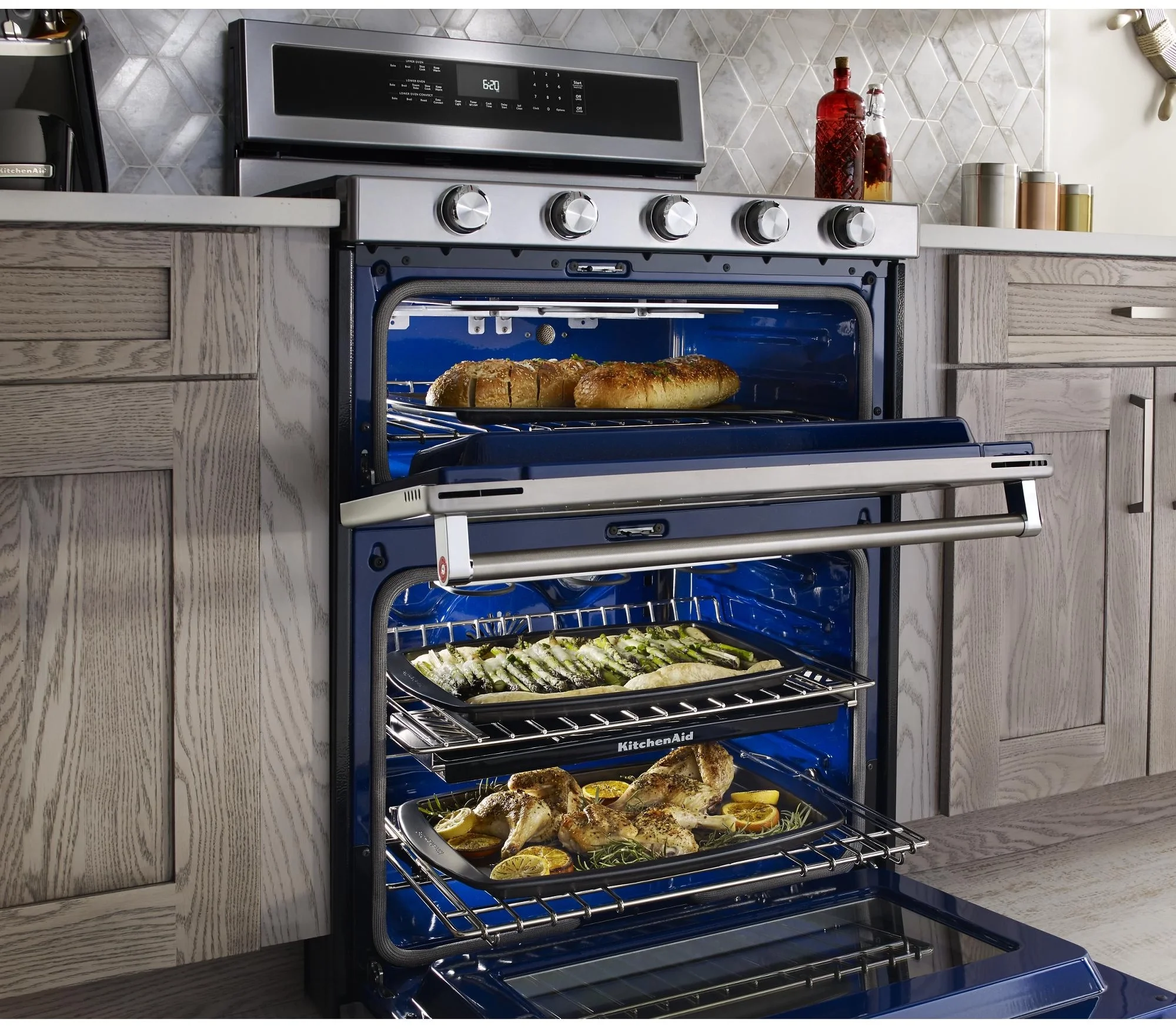 KitchenAid KFDD500ESS Dual Fuel Double Oven Range - Thumbnail 3