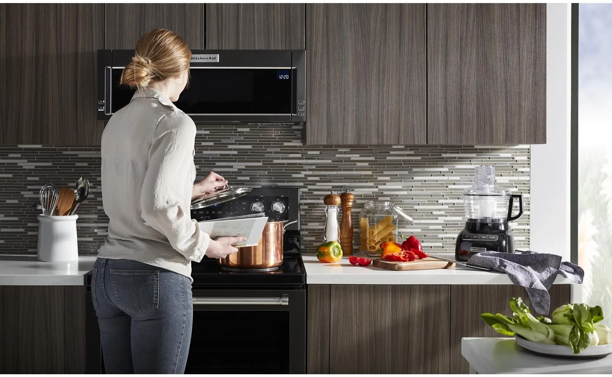 KitchenAid KFEG500EBS Black Stainless Steel, Print Shield