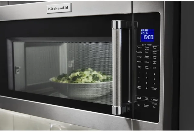 KitchenAid KMHS120KPS 30 Inch Over the Range Microwave with 3 Fan Speeds...