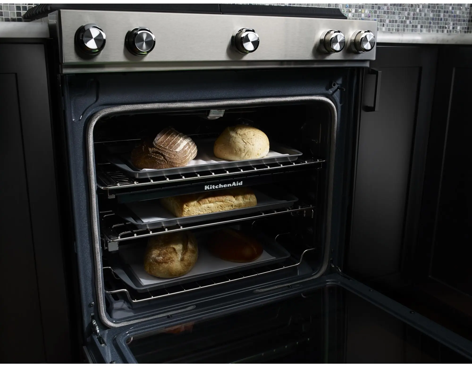KitchenAid KSDB900ESS 30 Inch Dual Fuel Convection Slide-In Range