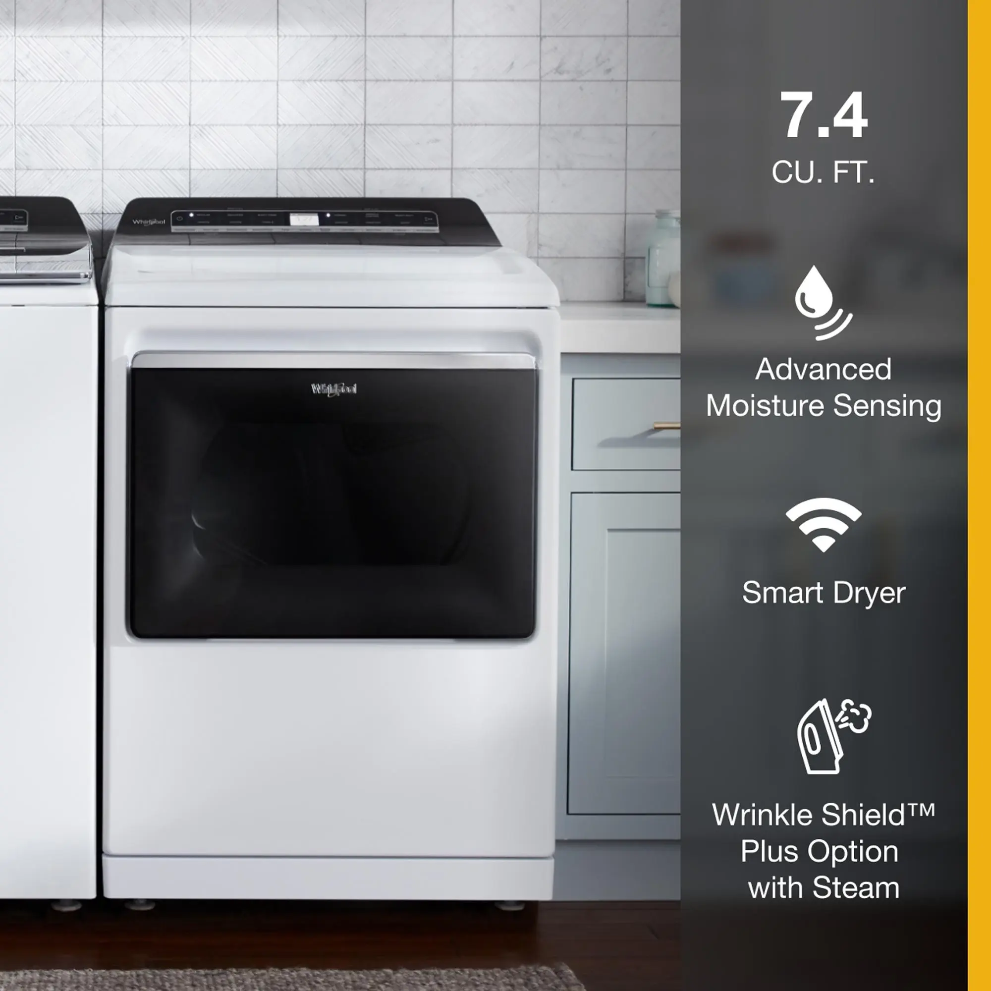 新品 numberA PRO CARE smart dryer NUM-1200 Whirlpool WGD8127LW 27 Inch Gas Smart Dryer White | Plesser's
