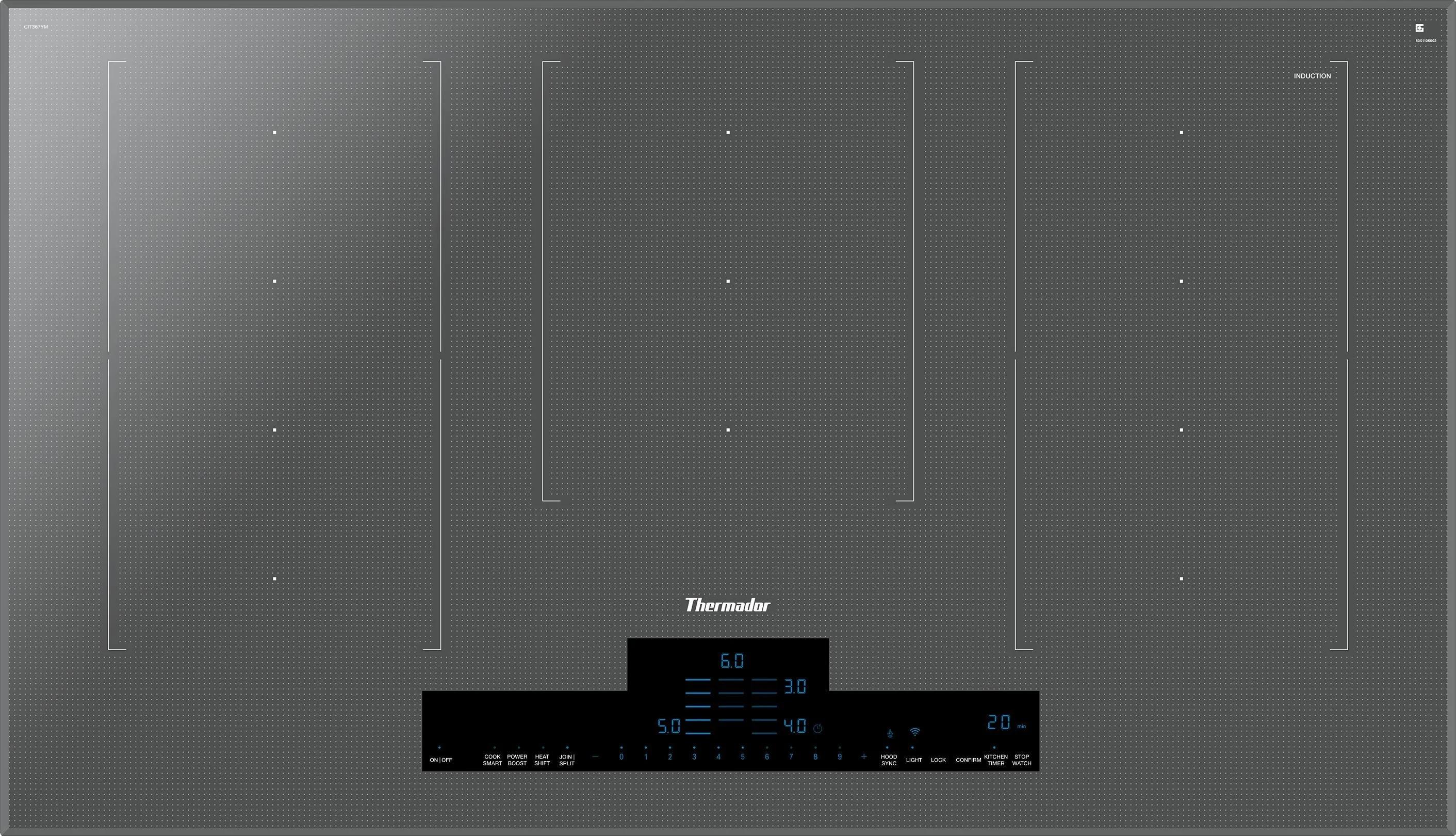 Thermador CIT367YM 36" Liberty Induction Cooktop Silver Mirror