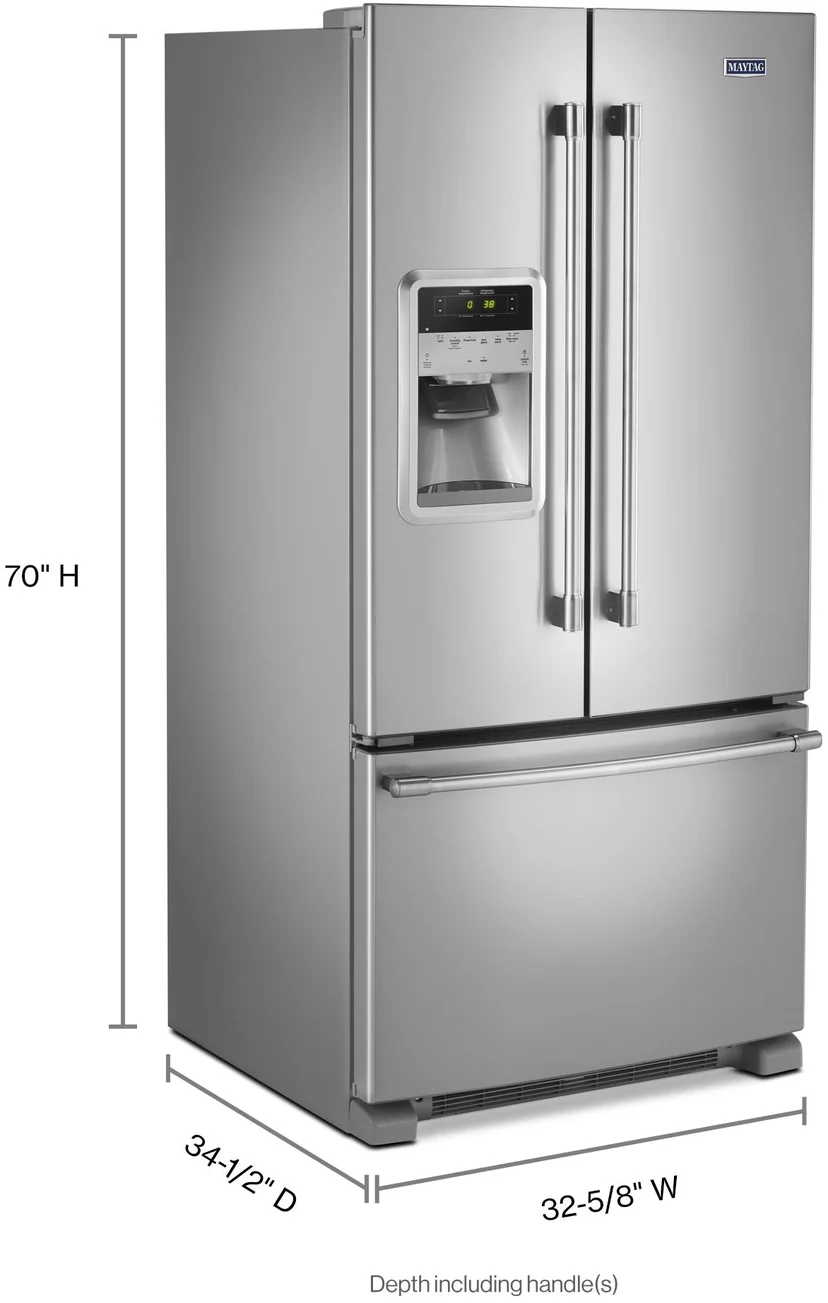 33 Inch French Door Refrigerator Reviews Maytag MFI2269FRZ 33 Inch, 22 Cu. Ft. Freestanding French Door