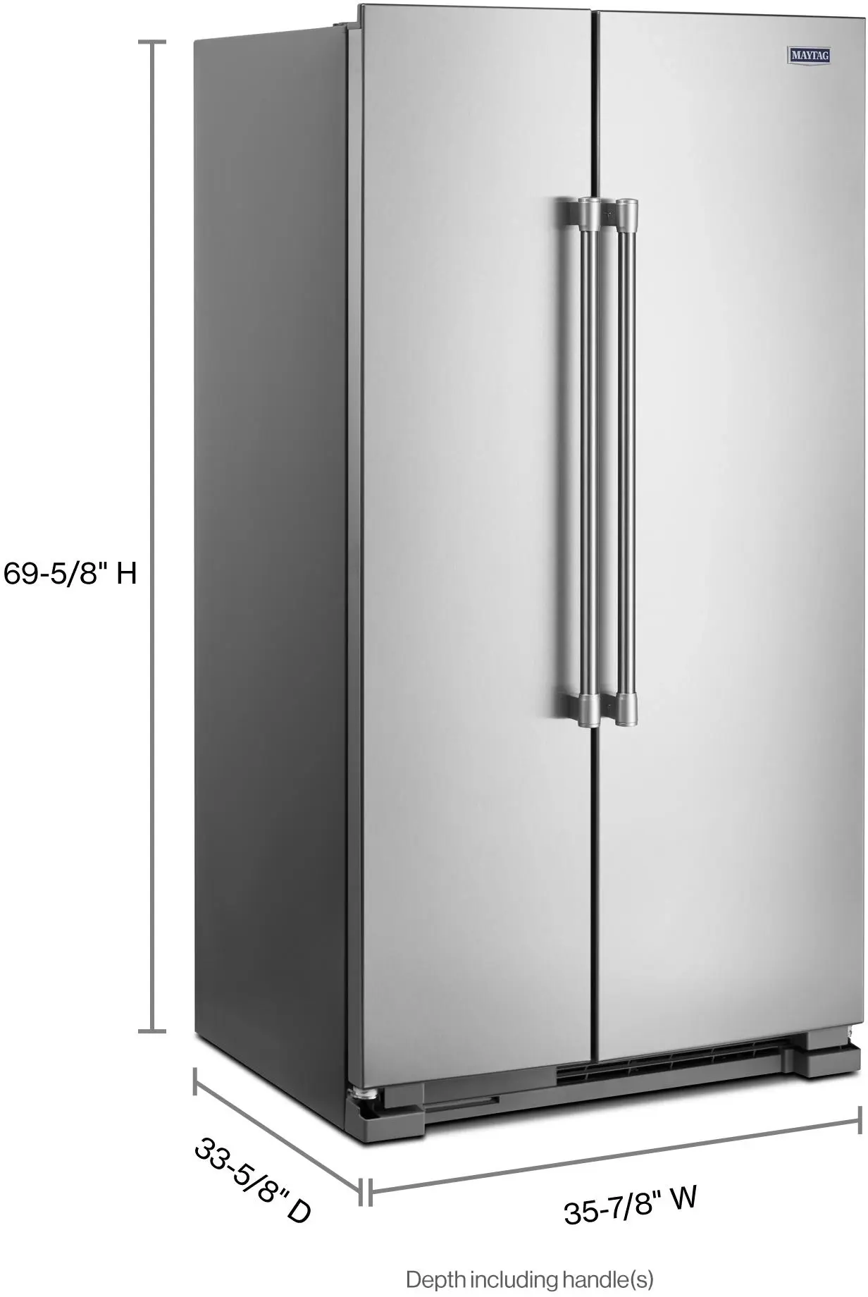 Maytag MSS25N4MKZ 36 Inch, 25 Cu. Ft. Freestanding Side by Side