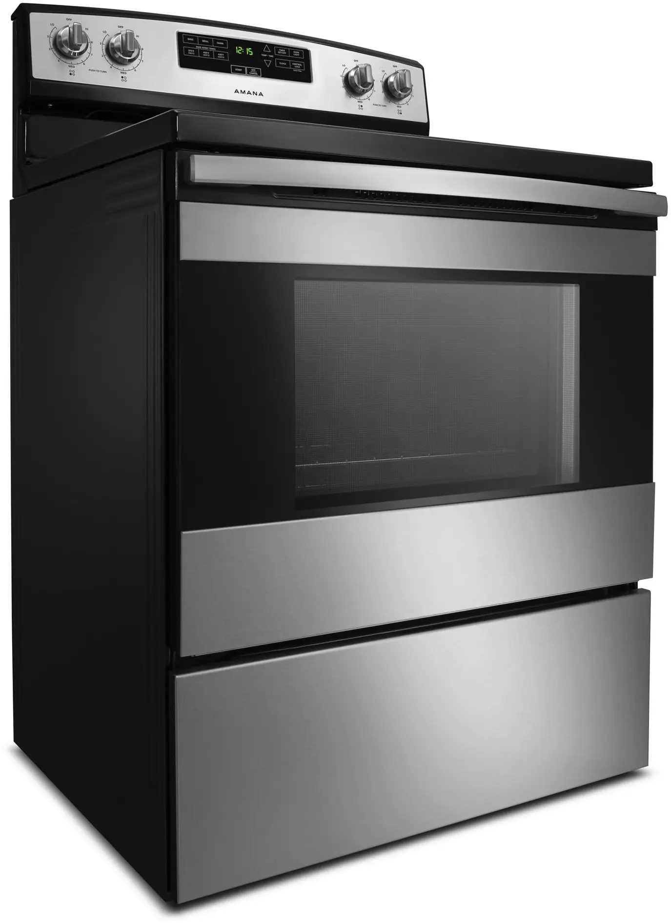 Amana ACR4303MFS Black on Stainless Steel