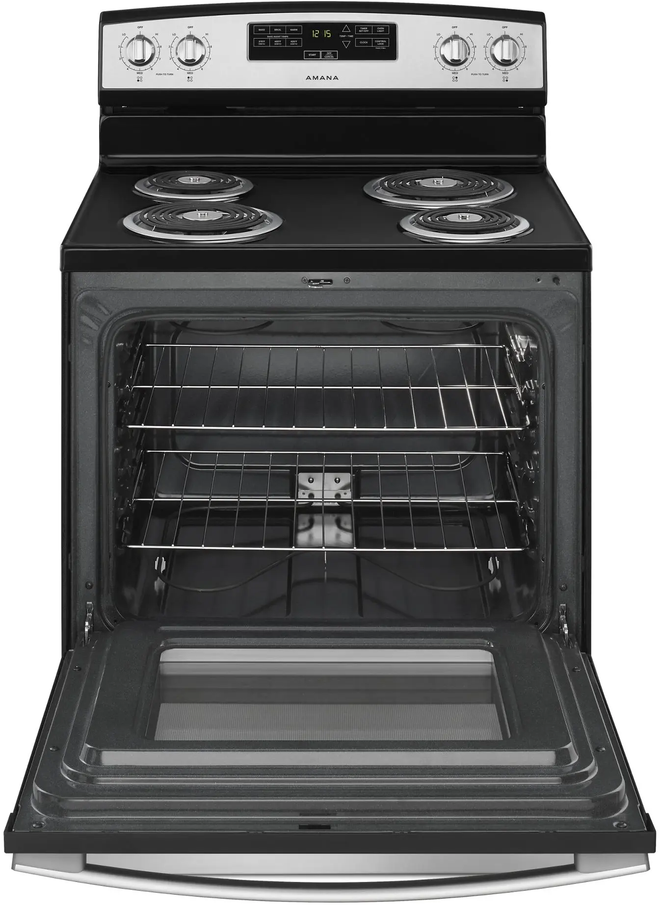 Amana ACR4303MFS Black on Stainless Steel
