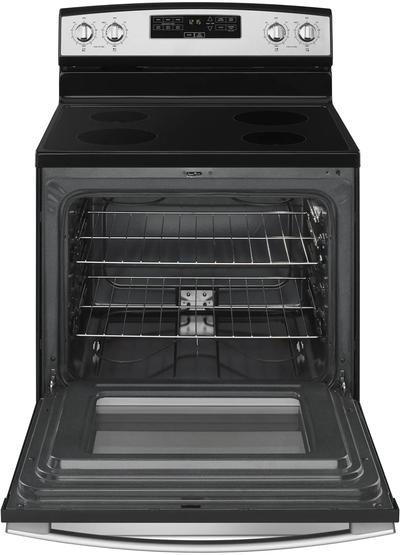 Amana AER6303MFS Black on Stainless Steel