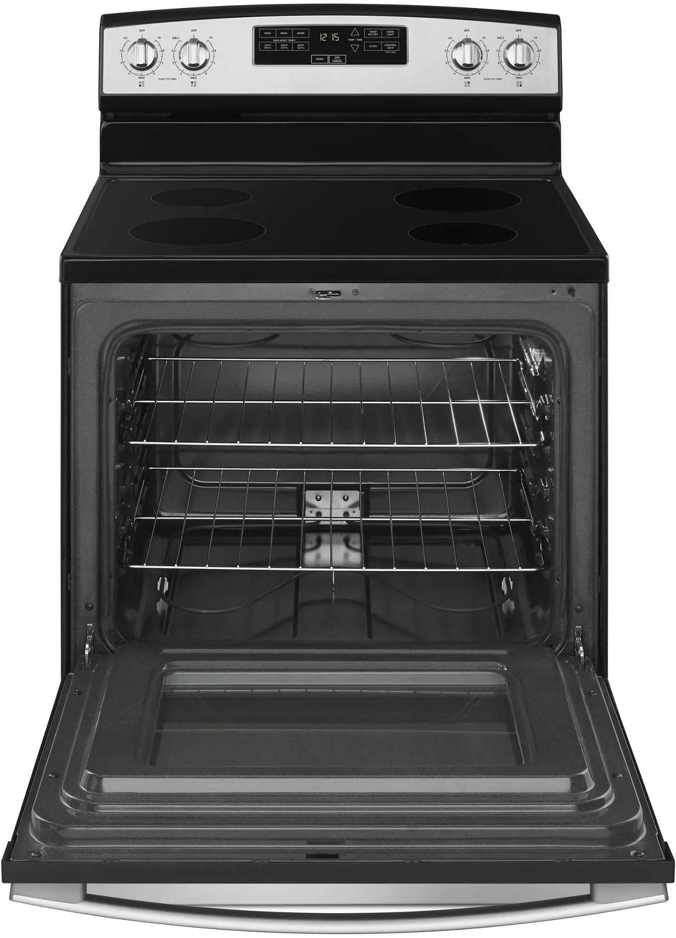 Amana AER6303MFS Black on Stainless Steel