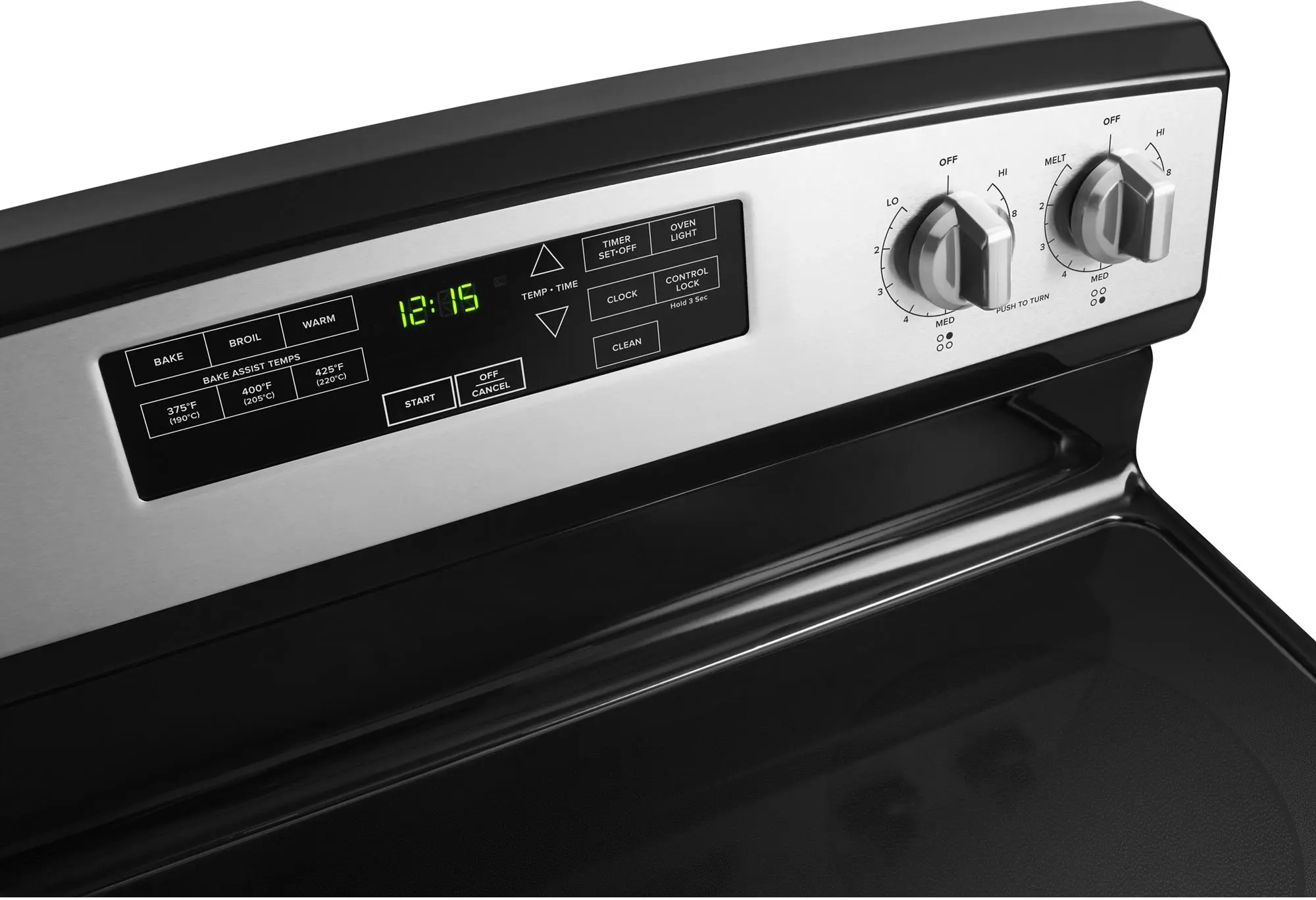 Amana AER6603SFS Black on Stainless Steel
