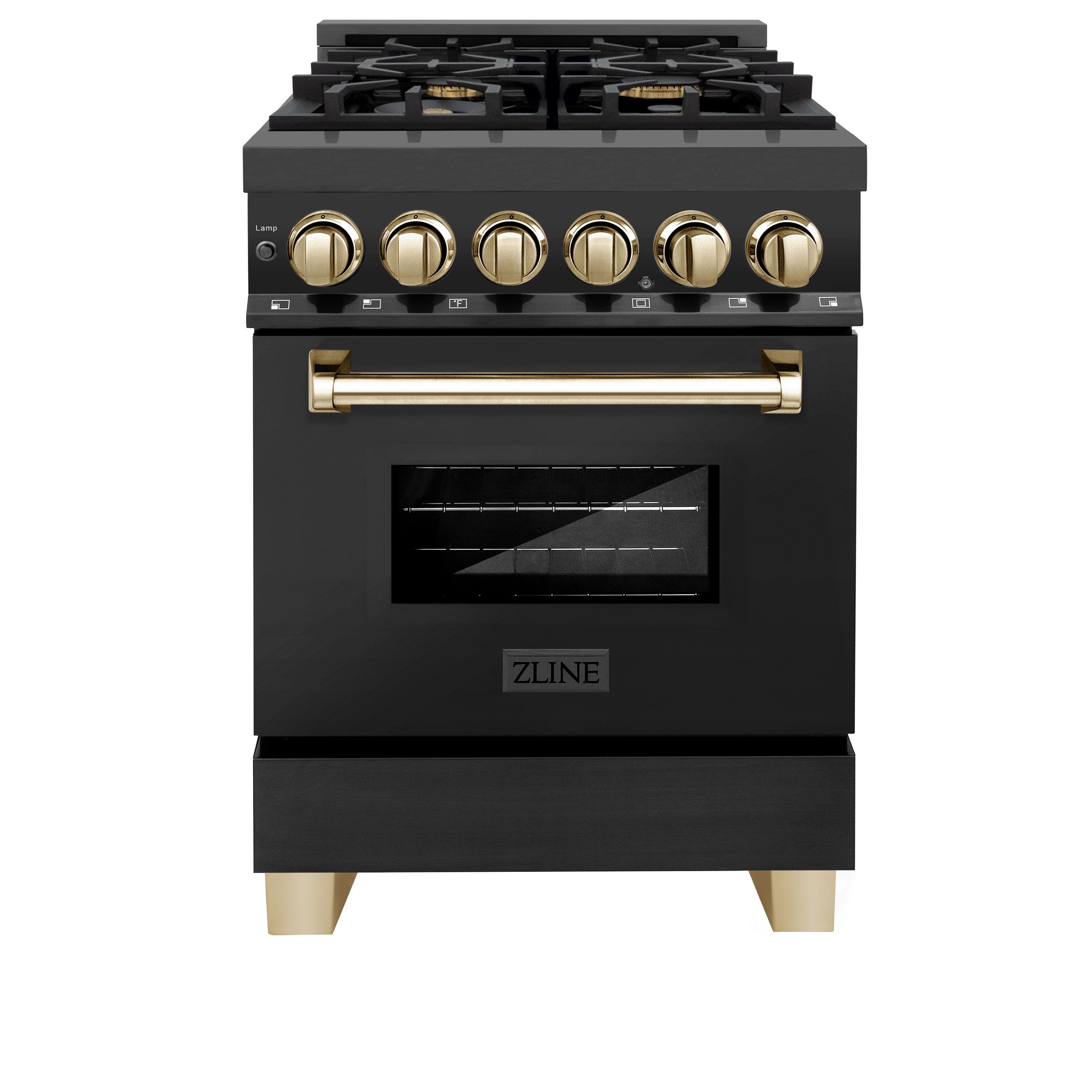 Zline RABZ24G Black Stainless Steel With Gold Accents