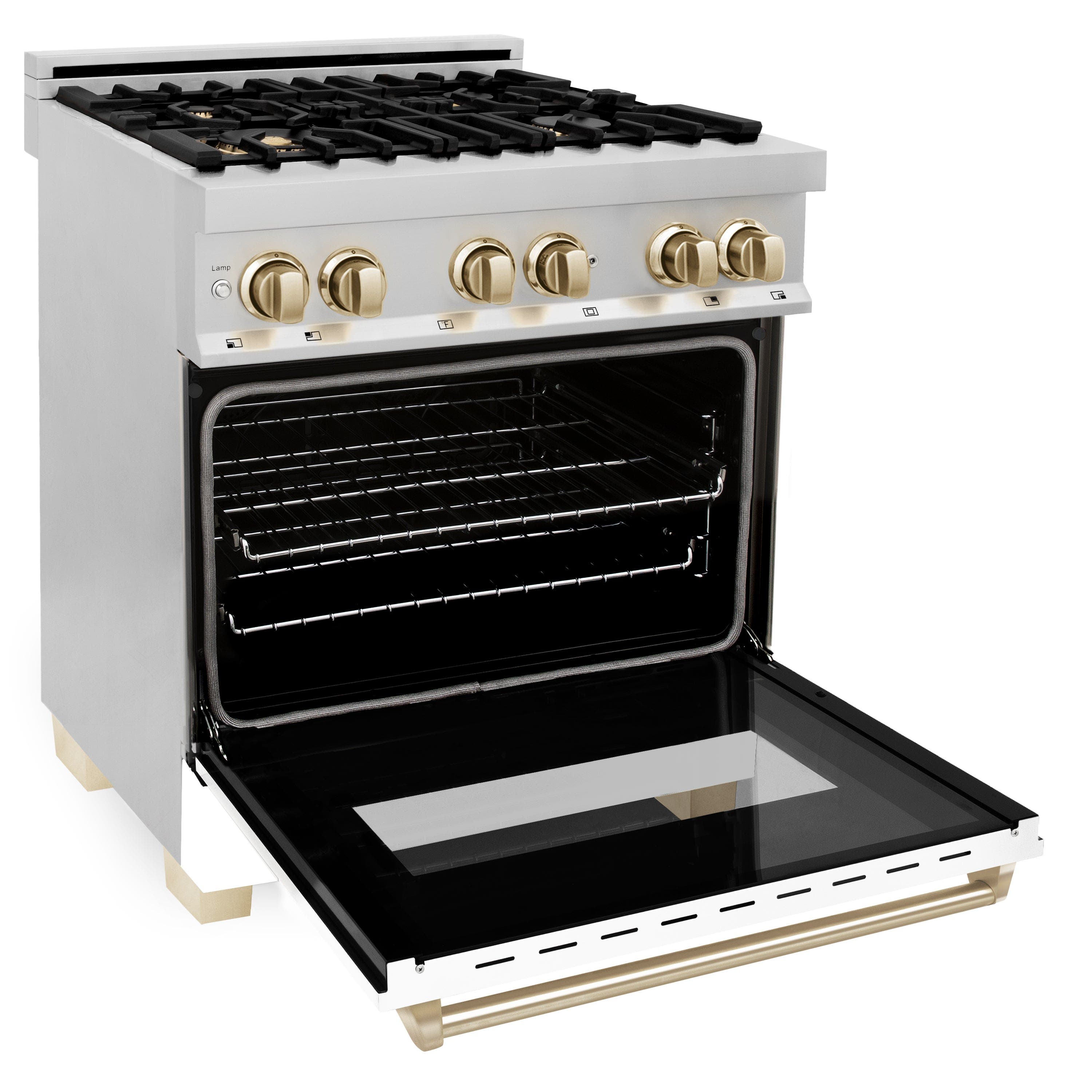 Stainless Steel With White Matte Door And Champagne Bronze Accents