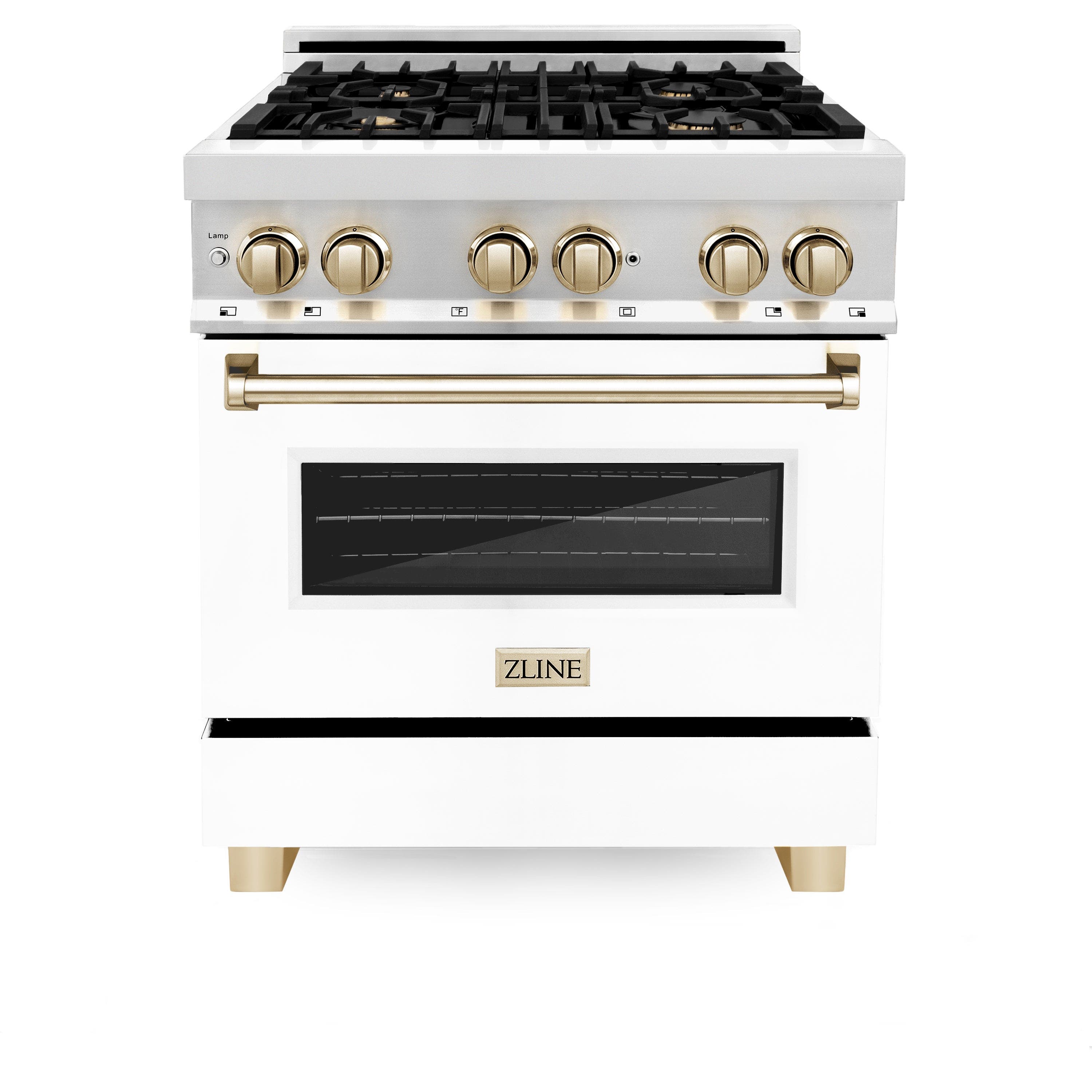 Stainless Steel With White Matte Door And Matte Black Accents