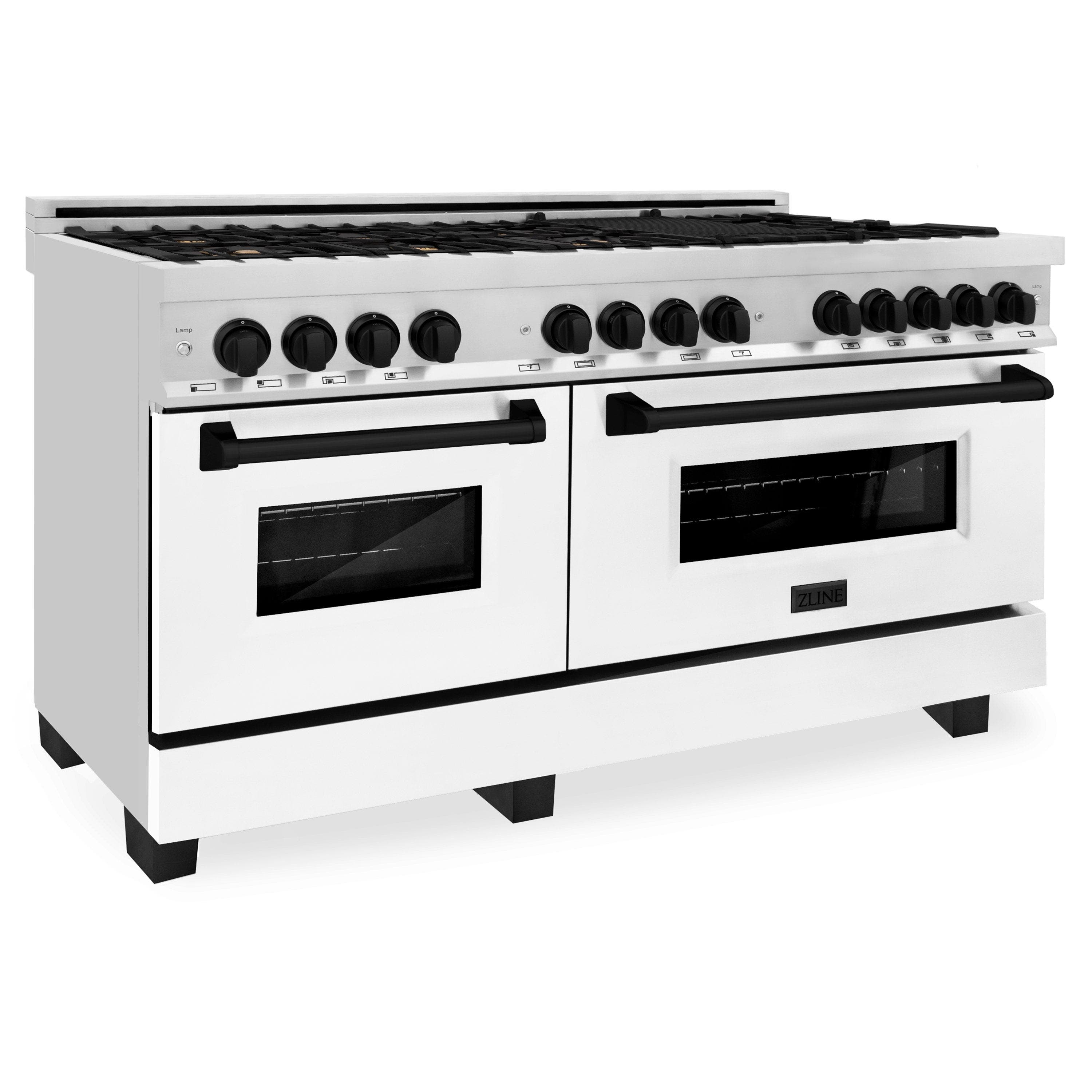 Stainless Steel With White Matte Door And Matte Black Accents