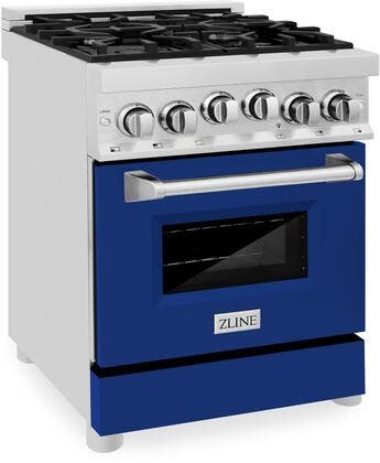 Zline RGBG24 Stainless Steel And Blue Gloss Door