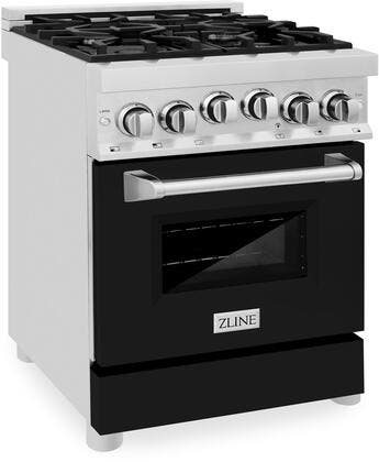 Zline RGBLM24 Stainless Steel And Black Matte Door