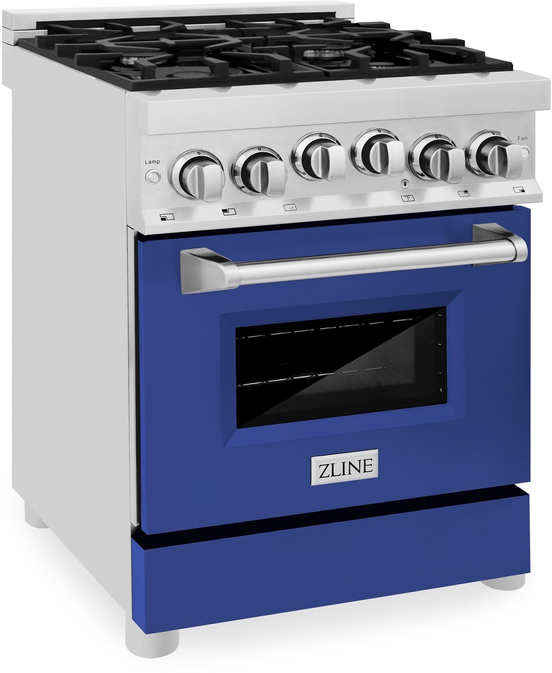 Zline RGBM24 Stainless Steel And Blue Matte Door