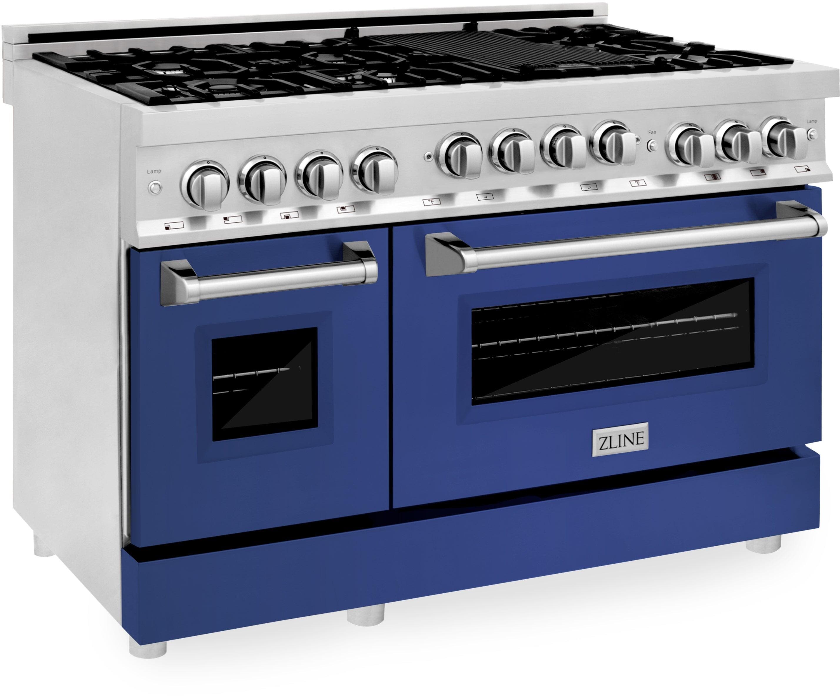 Zline RGBM48 Stainless Steel And Blue Matte Door