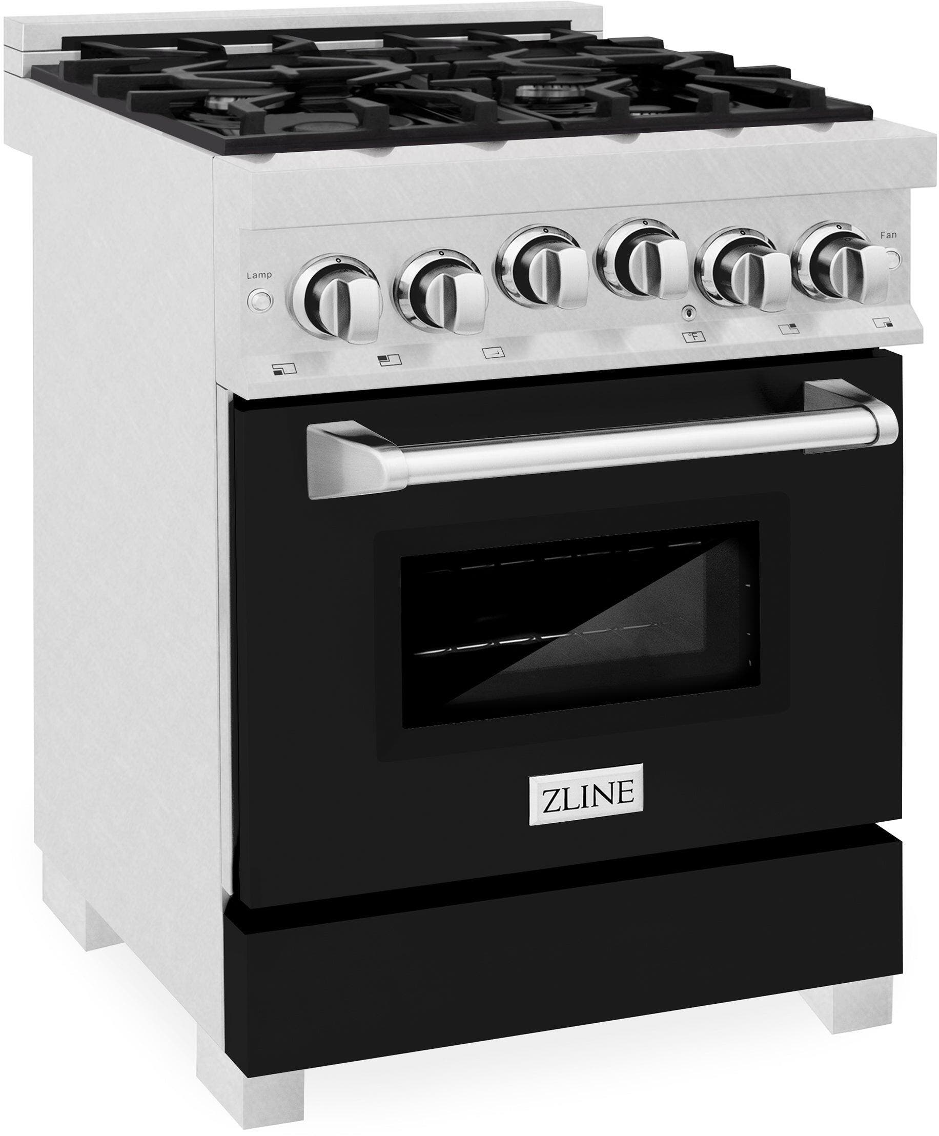 Zline RGSBLM24 Durasnow Stainless Steel And Black Matte Door