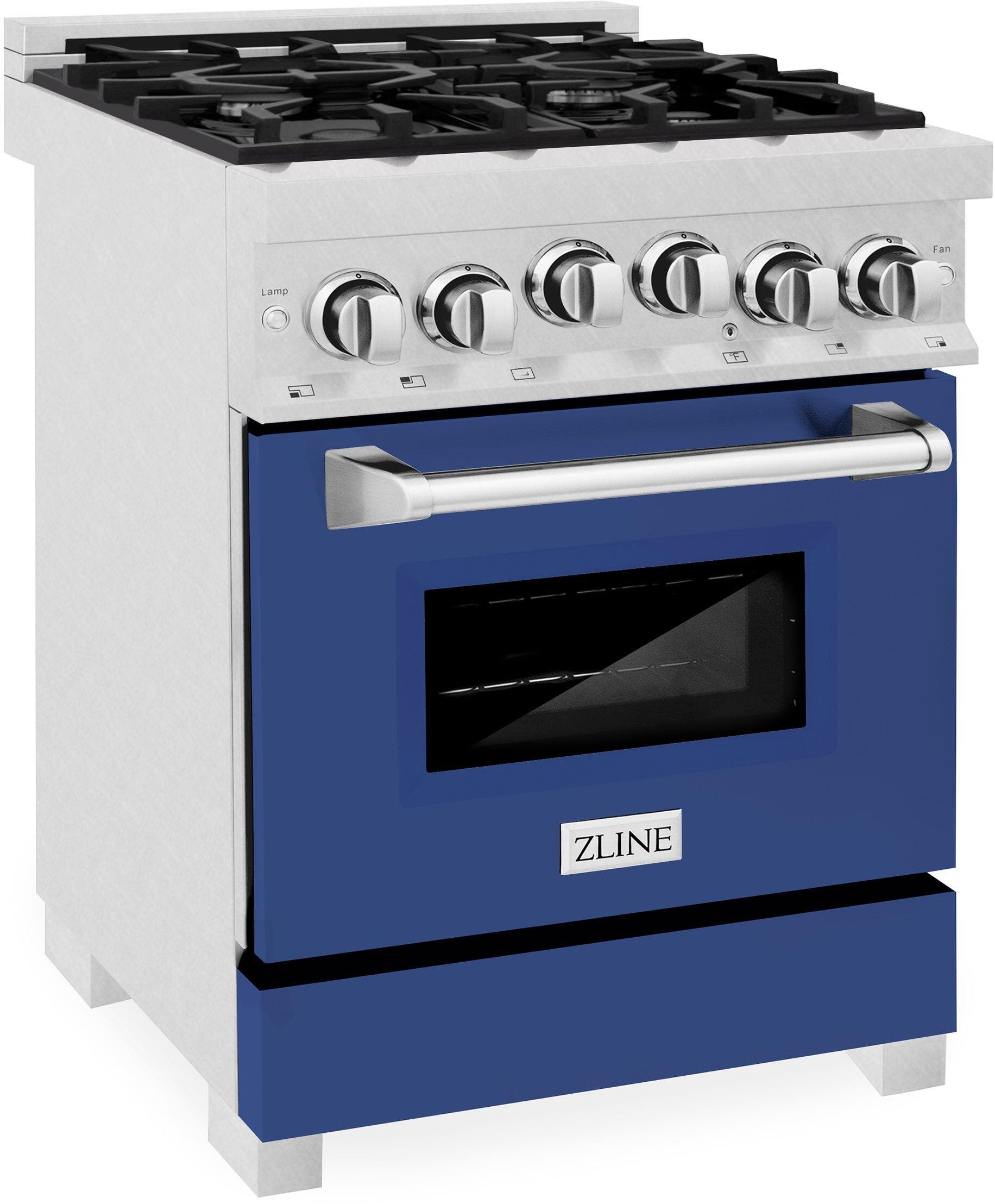 Zline RGSBM24 Durasnow  Stainless Steel And Blue Matte Door