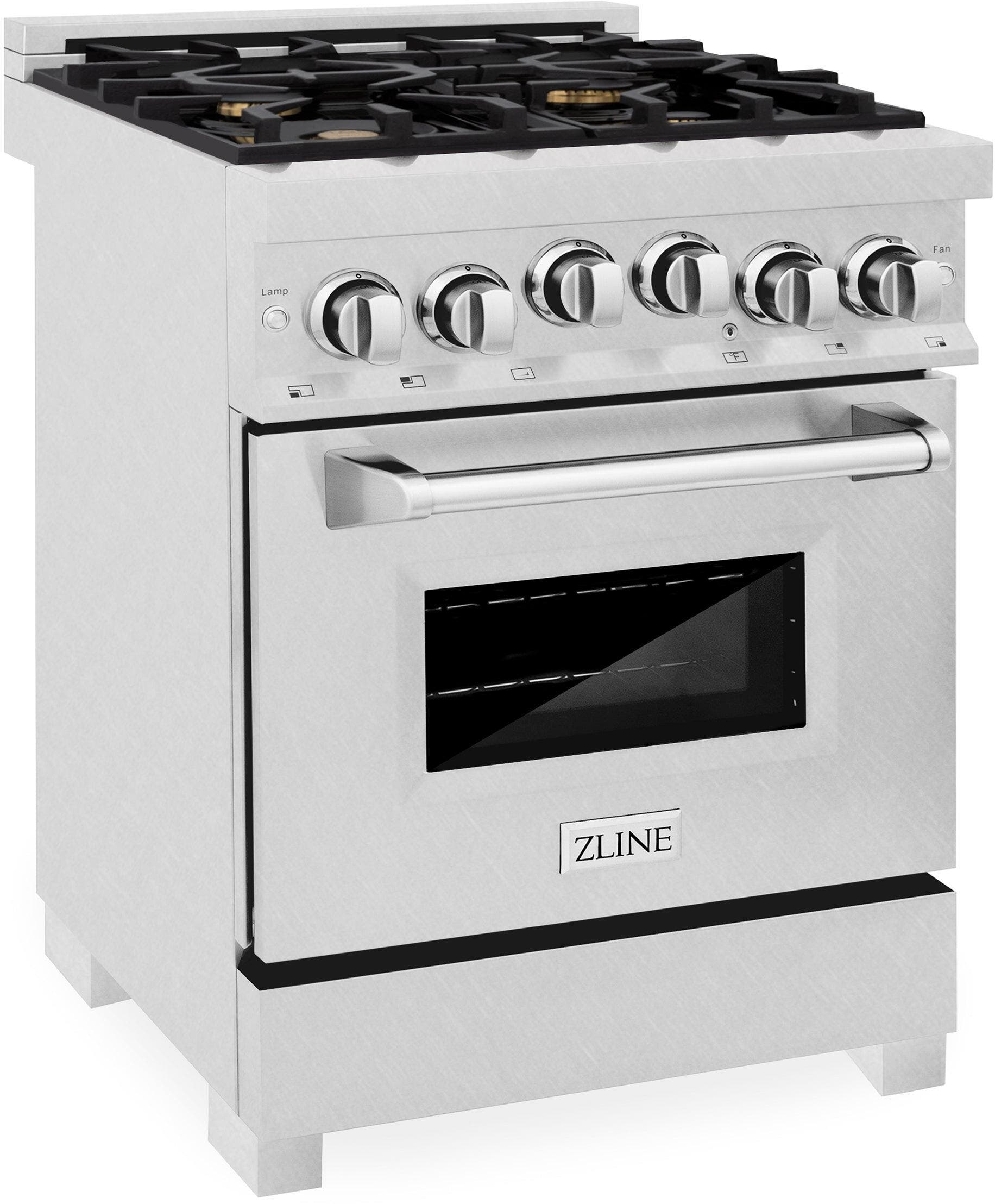 Zline RGSSNBR24 Durasnow  Stainless Steel With Brass Burners