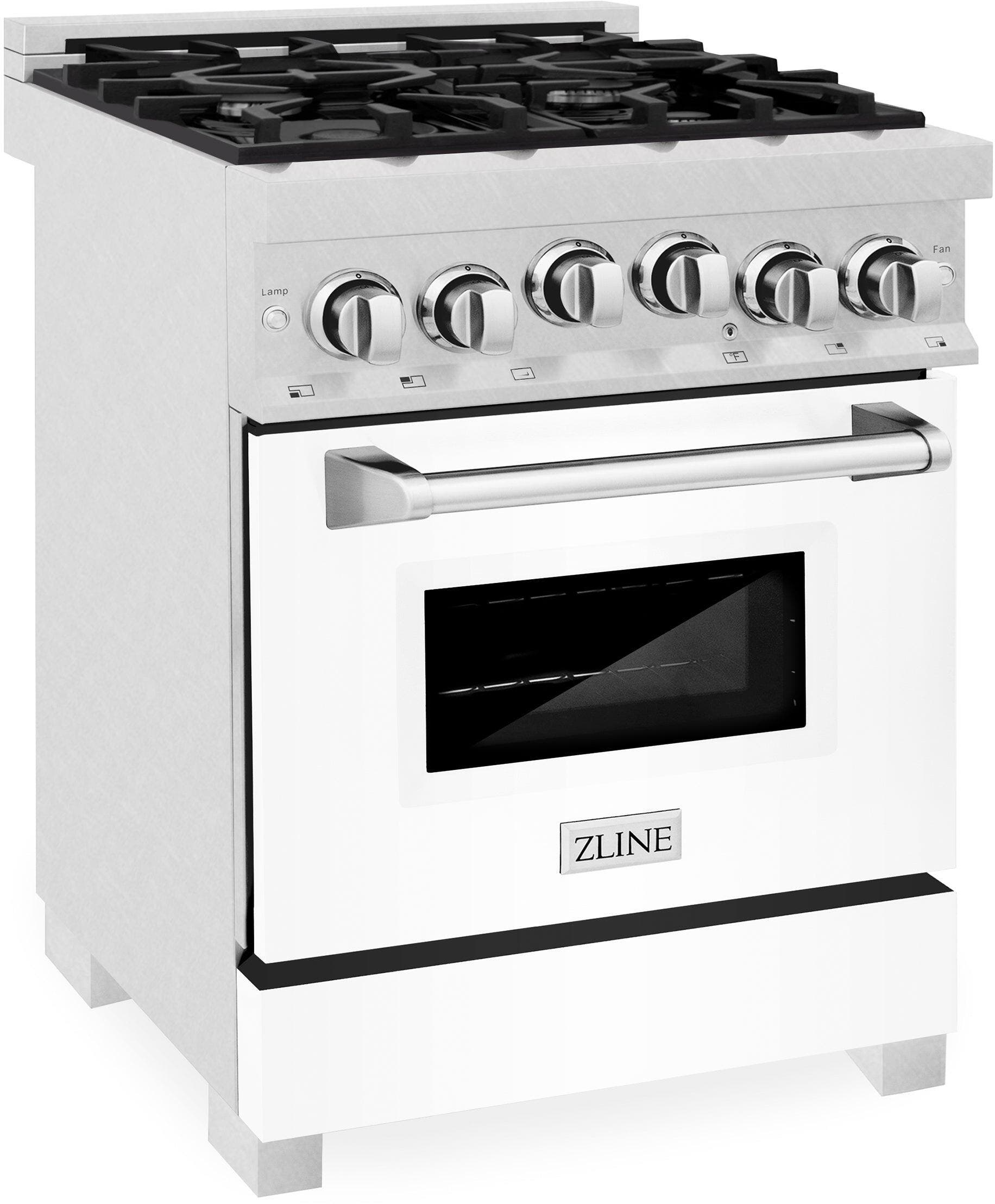 Zline RGSWM24 Durasnow  Stainless Steel And White Matte Door