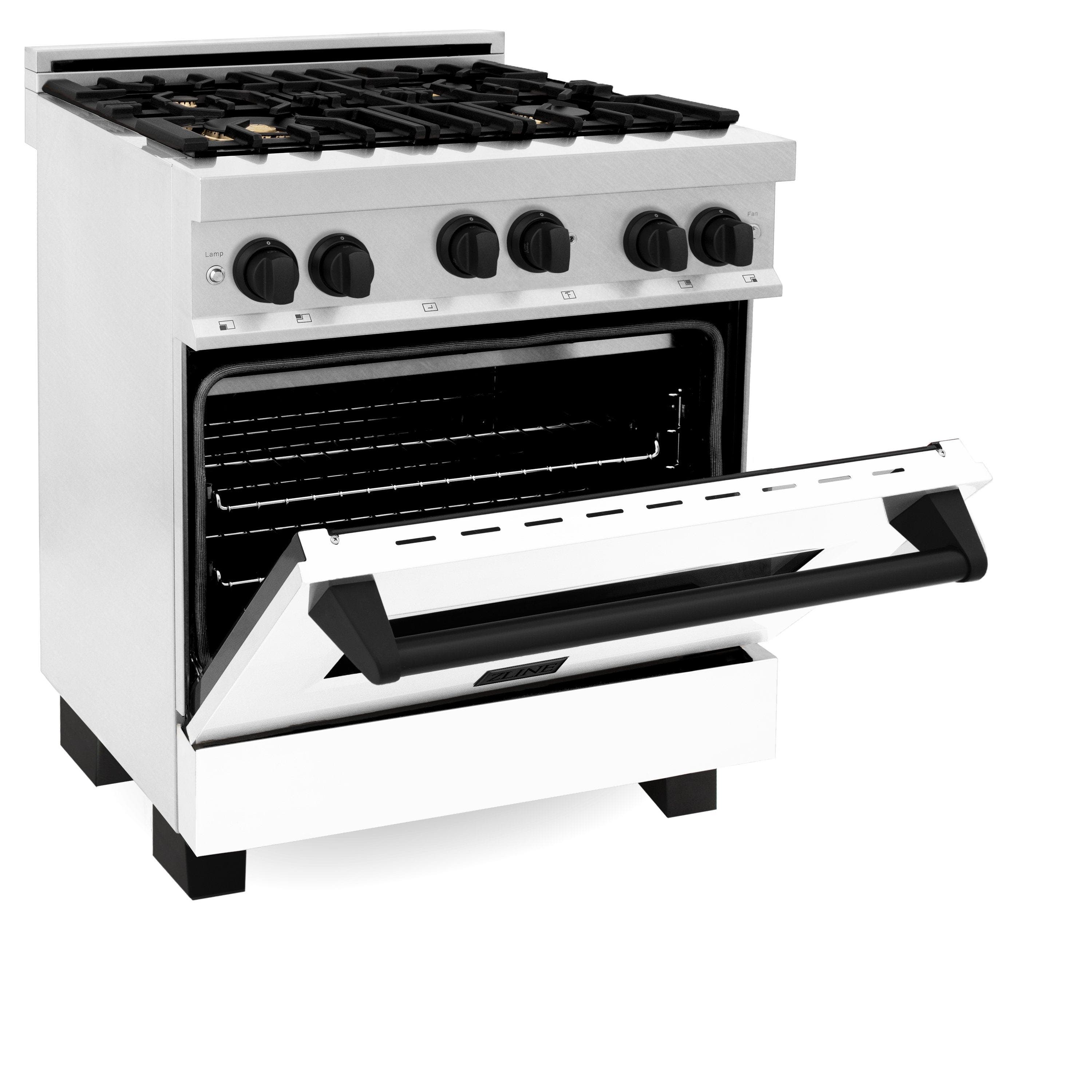 Zline RGSZWM30G Durasnow Stainless Steel With White Matte Door And...