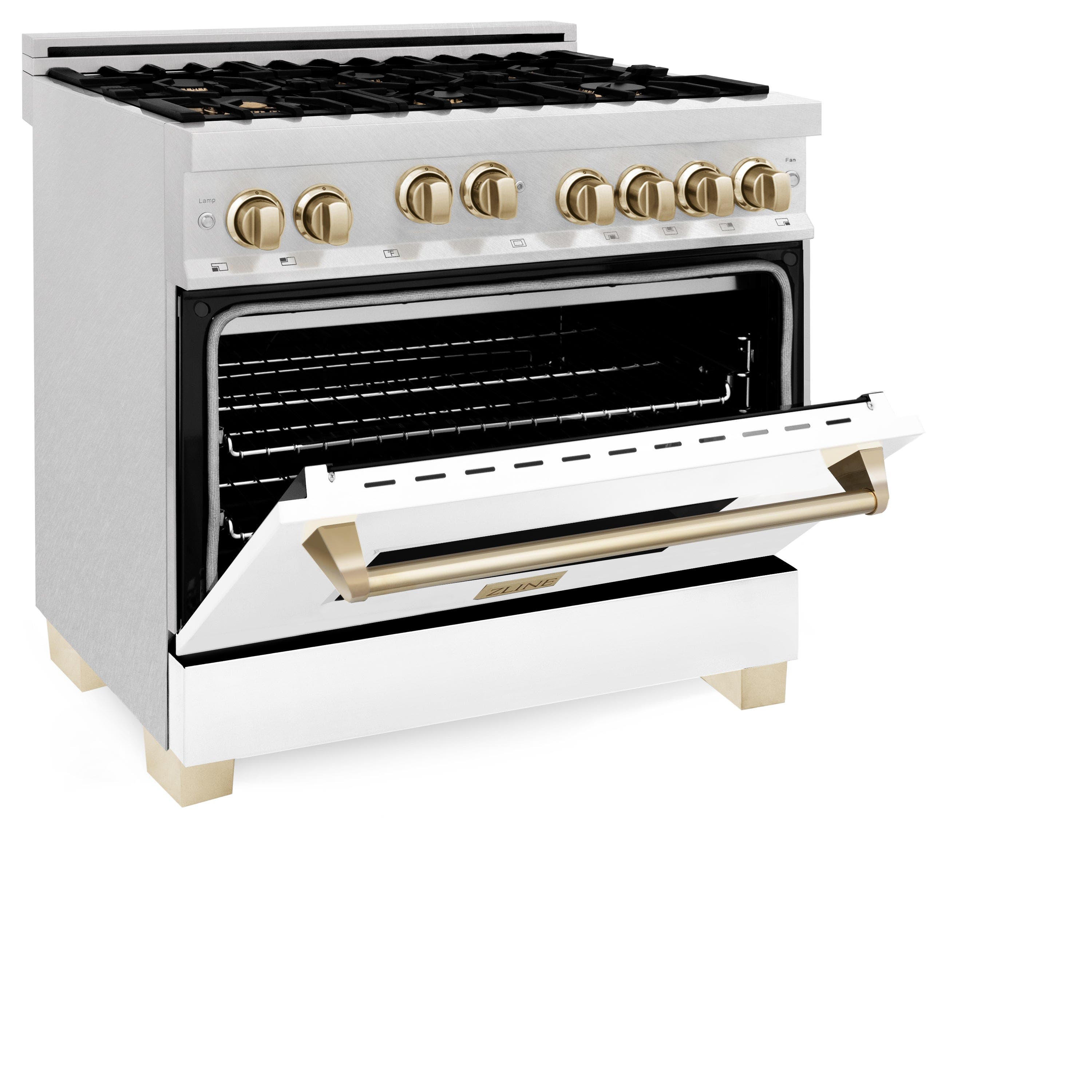 Zline RGSZWM36CB Durasnow Stainless Steel With White Matte Door And...