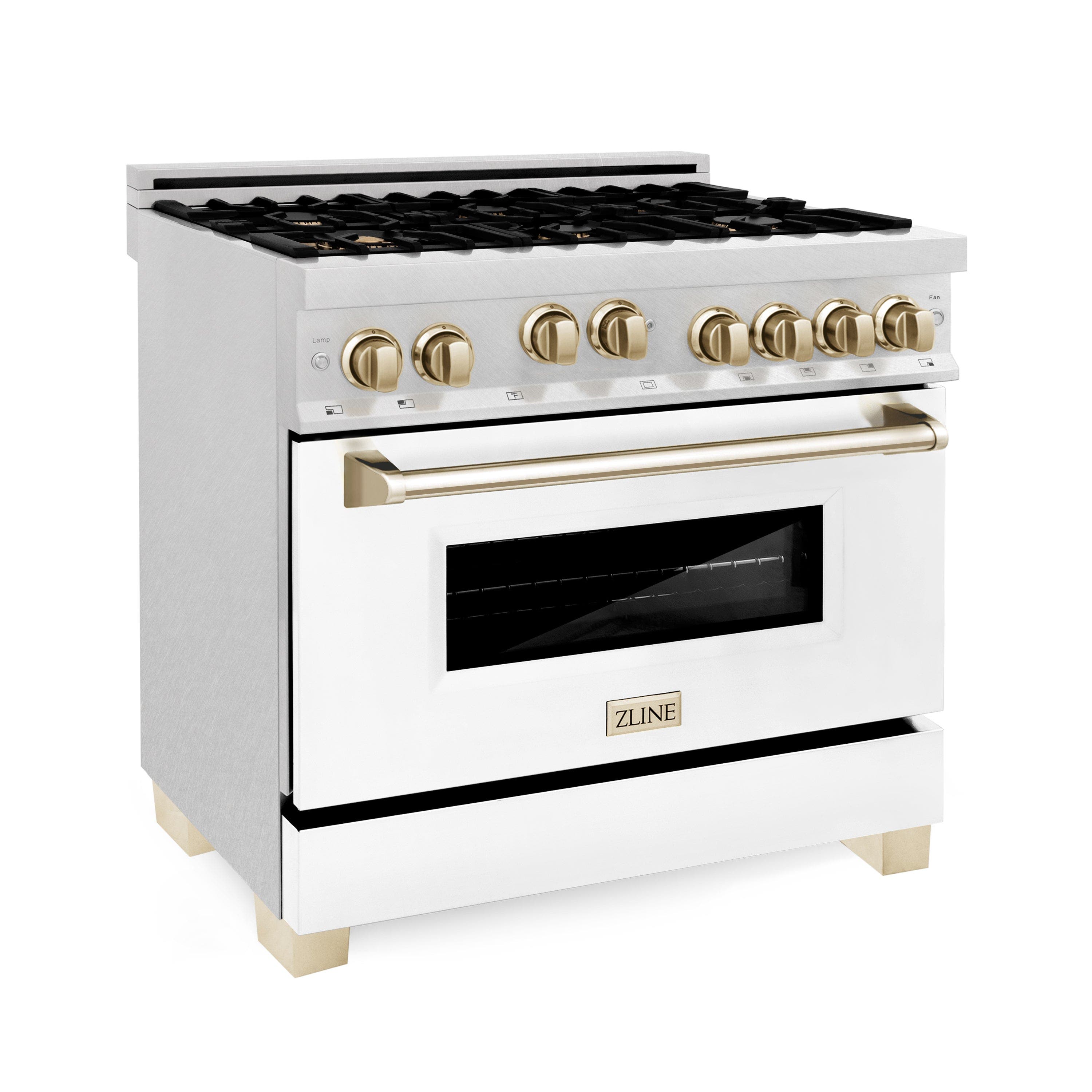 Zline RGSZWM36G Durasnow Stainless Steel With White Matte Door An...