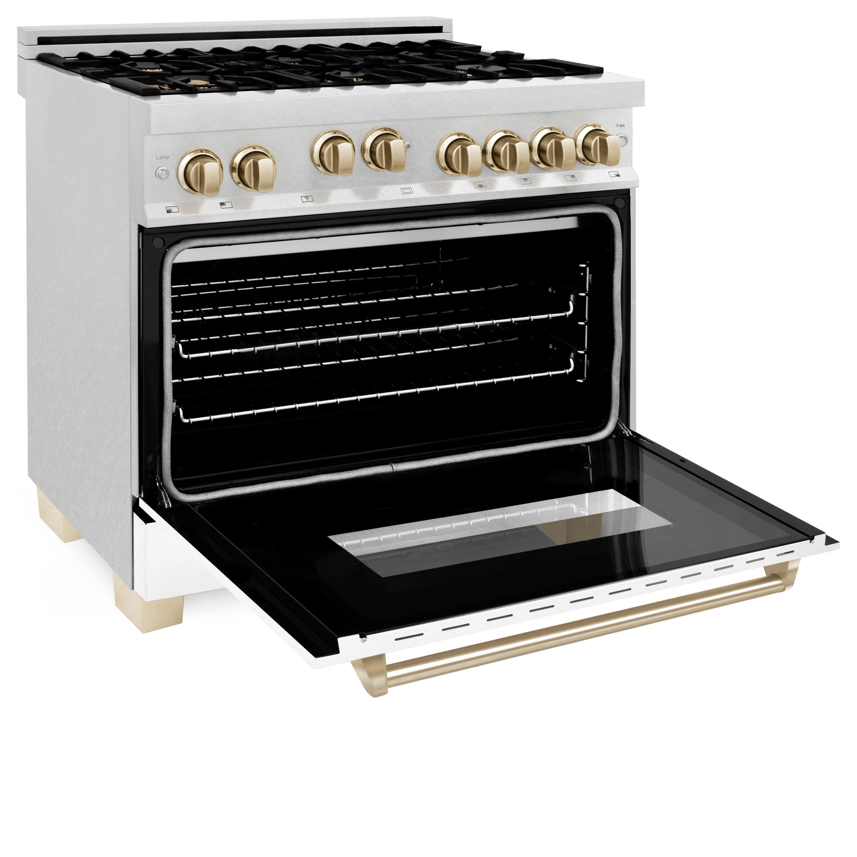 Zline RGSZWM36MB Durasnow Stainless Steel With White Matte Door And...