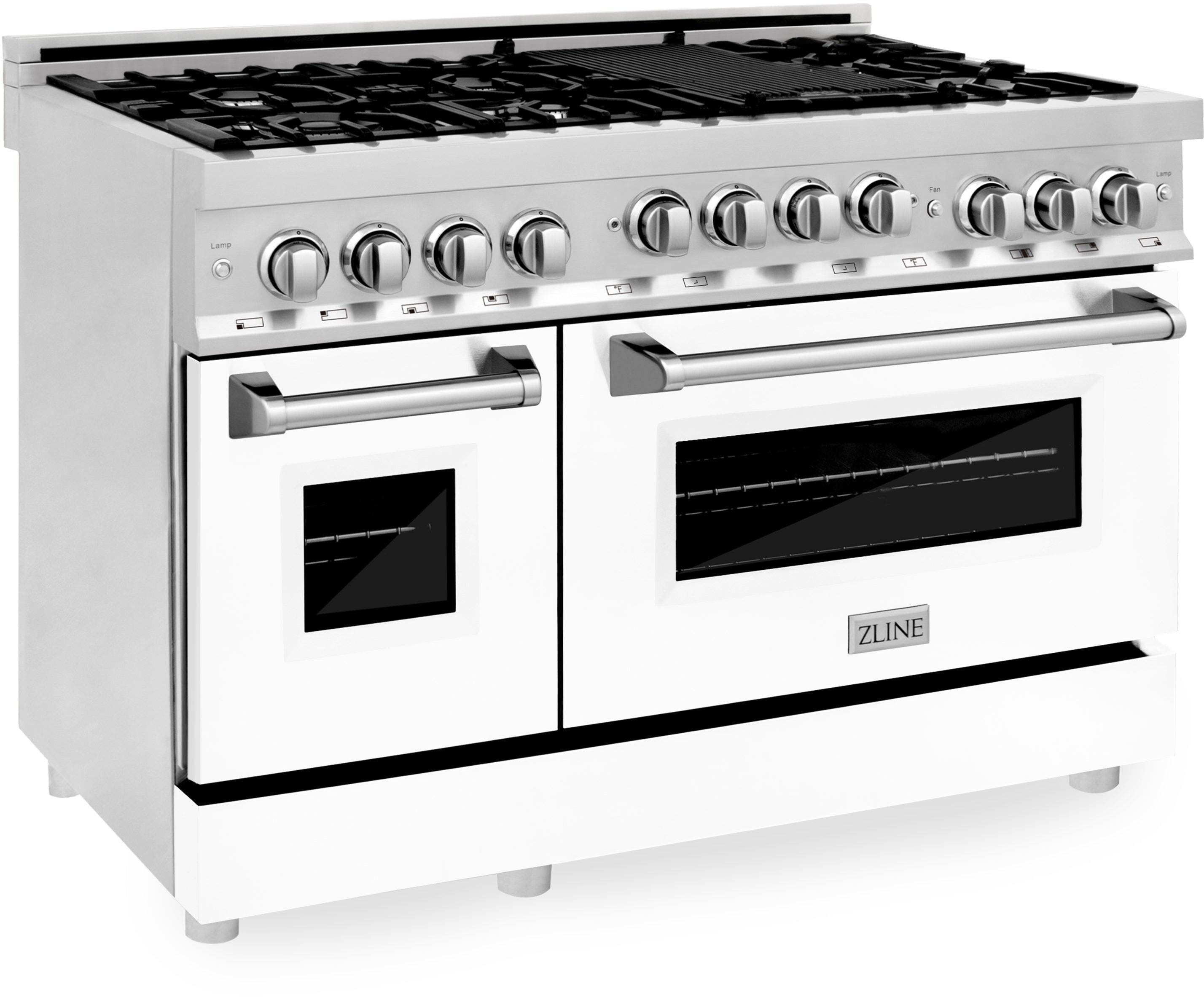 Zline RGWM48 Stainless Steel And White Matte Door