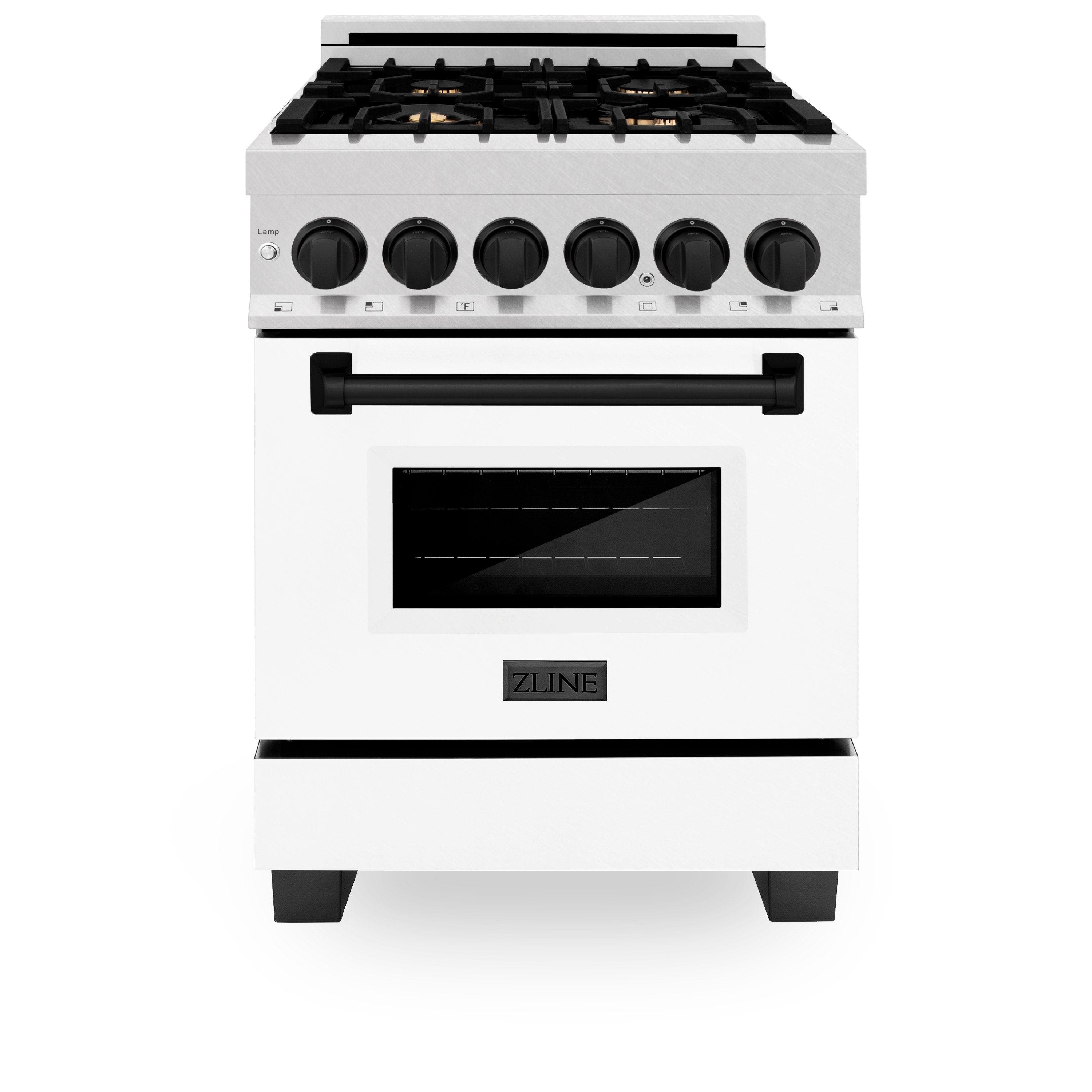 Zline RASZWM24CB Durasnow Stainless Steel With White Matte Door And...