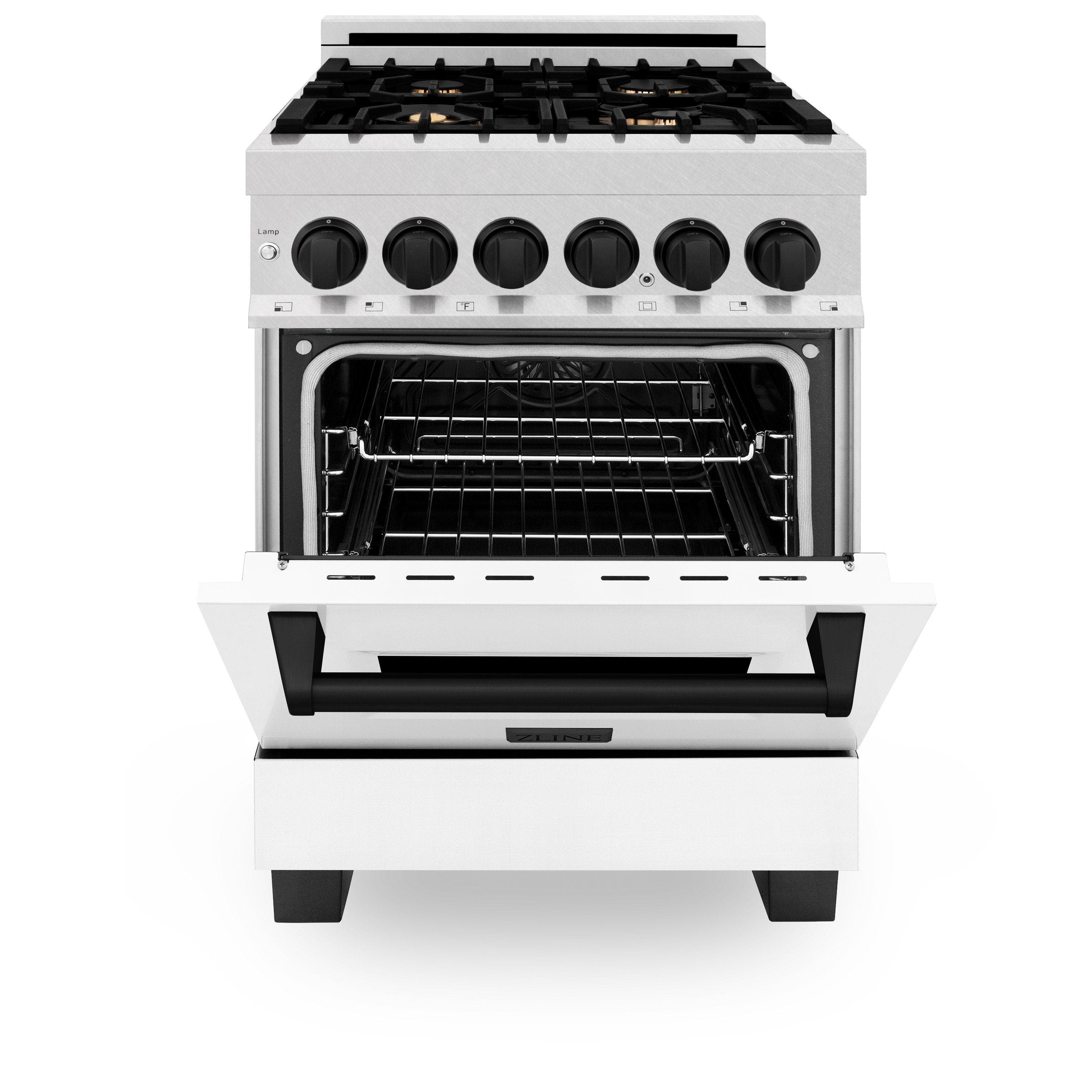 Zline RASZWM24CB Durasnow Stainless Steel With White Matte Door And...