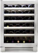 24 Inch Undercounter Single Zone Wine Cooler with 45 Bottle Capacity, 5 Glide-Out Racks, 1 Floor Cradle, TruLumina® LED Lighting, True Precision Control®, Temperature Range 40˚F - 65˚F, and UL Rated