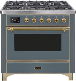 Natural Gas In Blue Grey W/ Brass Trim