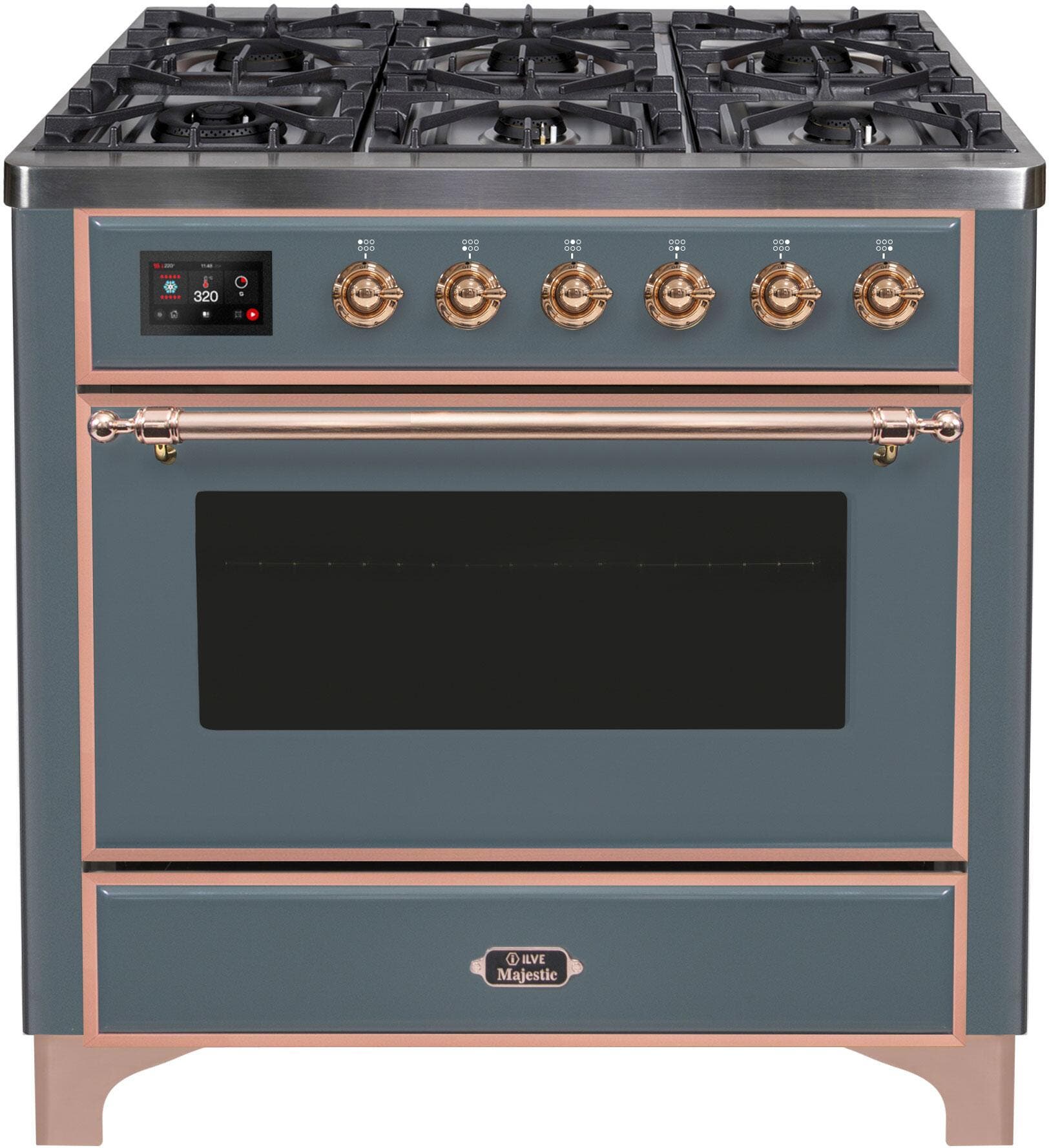 Ilve UM096DNS3BGP Natural Gas In Blue Grey W/ Copper Trim