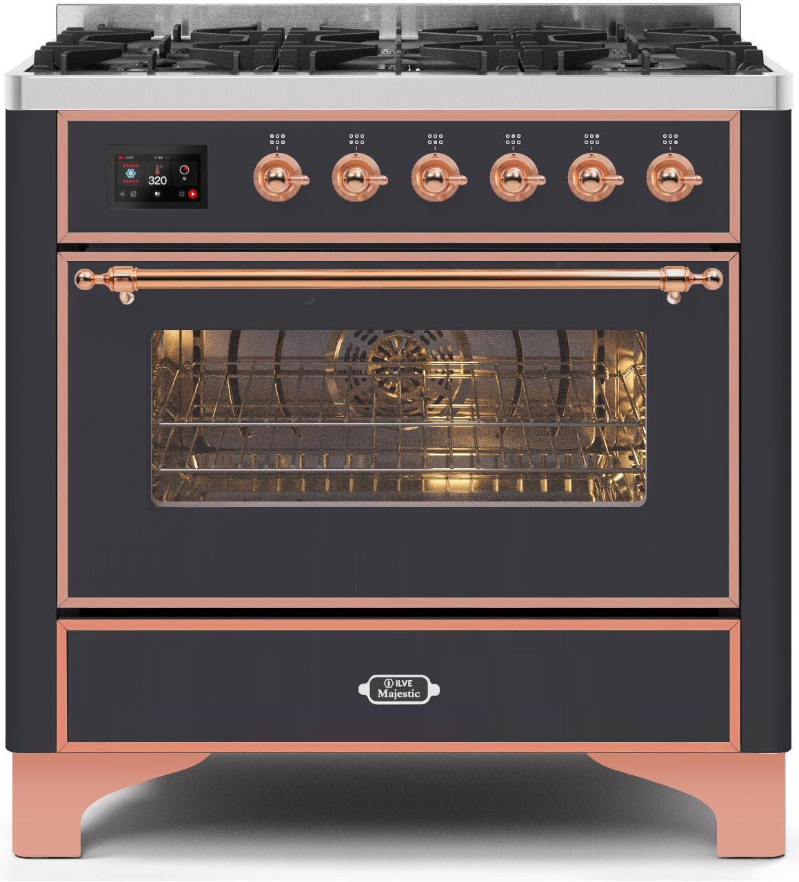 Ilve UM096DNS3MGP Natural Gas In Matte Graphite W/ Copper Trim
