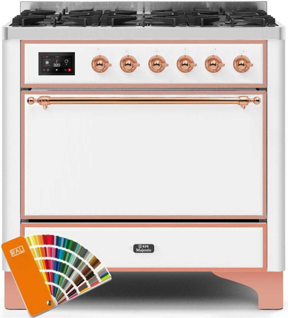 Ilve UM096DQNS3RALPLP Liquid Propane In Custom Ral Color W/ Copper Trim